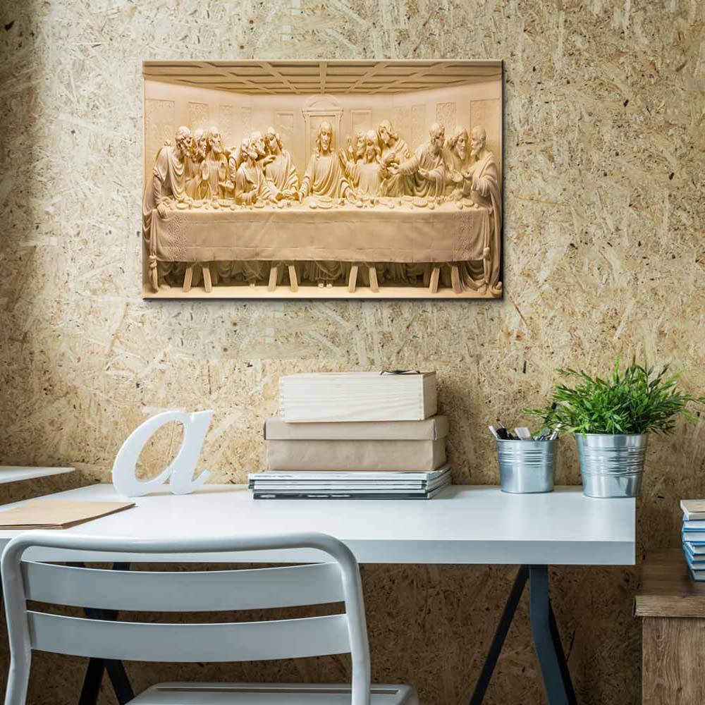 The Last Supper Canvas Wall Art - Jesus Christ Painting by Da Vinci - Christian Religious Wall Decor for Home & Church - Perfect for Dining Room, Kitchen, Living Room & Office Decor (28''H x 40''W)