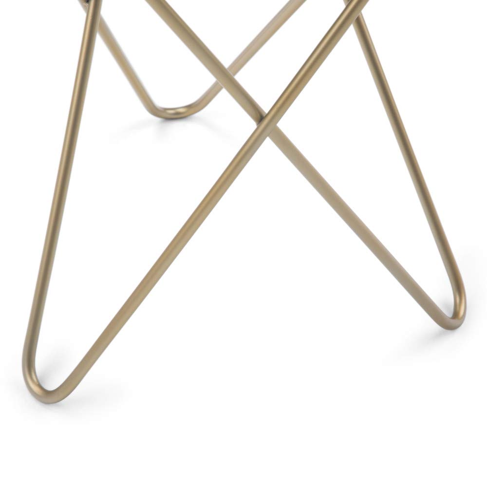 SIMPLIHOME Gabon Modern 18-inch Wide White & Gold Metal Accent Side Table - Nightstand for Living Room, Bedroom, Office | Small End Table for Sofa, Chair, Reading Nook