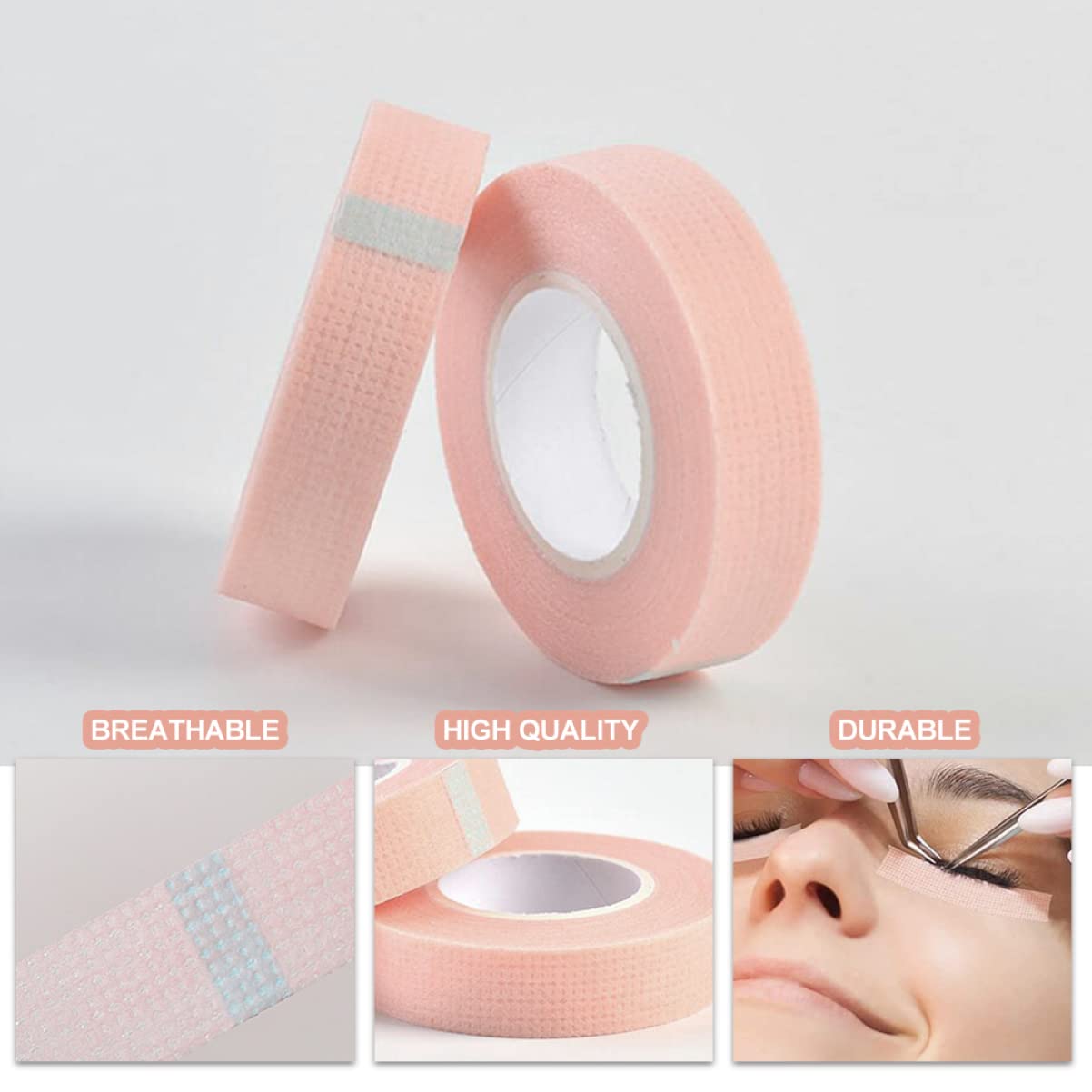 FRCOLOR 7 Rolls Eyelash Extension Tape - Breathable Non-Woven Lash Adhesive Strips with Holes for Professional & DIY Eyelash Grafting | Perfect for Salon, Home Use & Makeup Artists