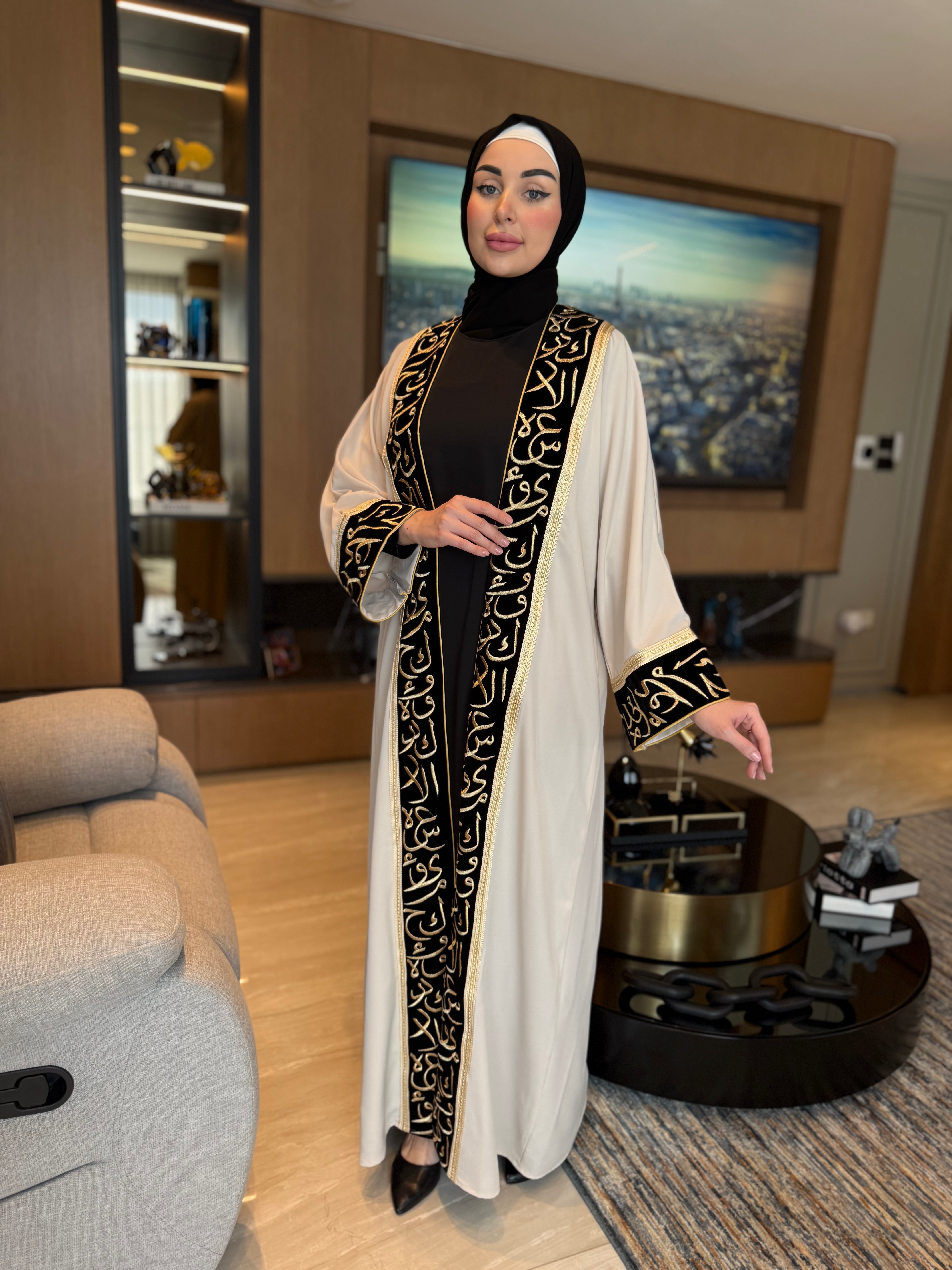 Elegant Embroidered Abaya Dress for Women - Islamic Modest Prayer Dress - Perfect for Mosque, Eid, and Special Occasions