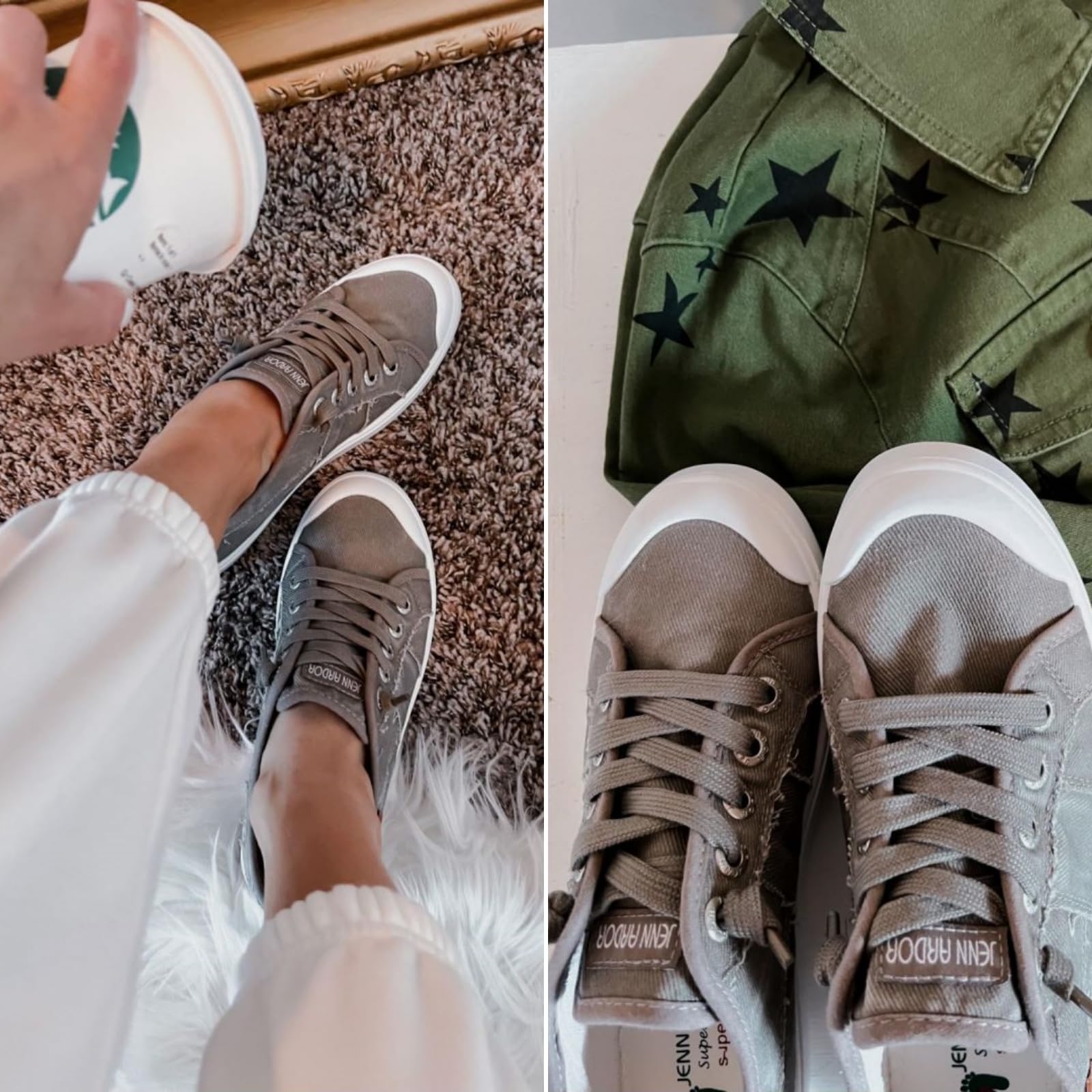 **JENN ARDOR Women's Slip-On Canvas Sneakers - Comfortable Casual Walking Shoes, Lightweight & Stylish Elastic Flats for Everyday Wear - Perfect for Work, Travel & Outings**