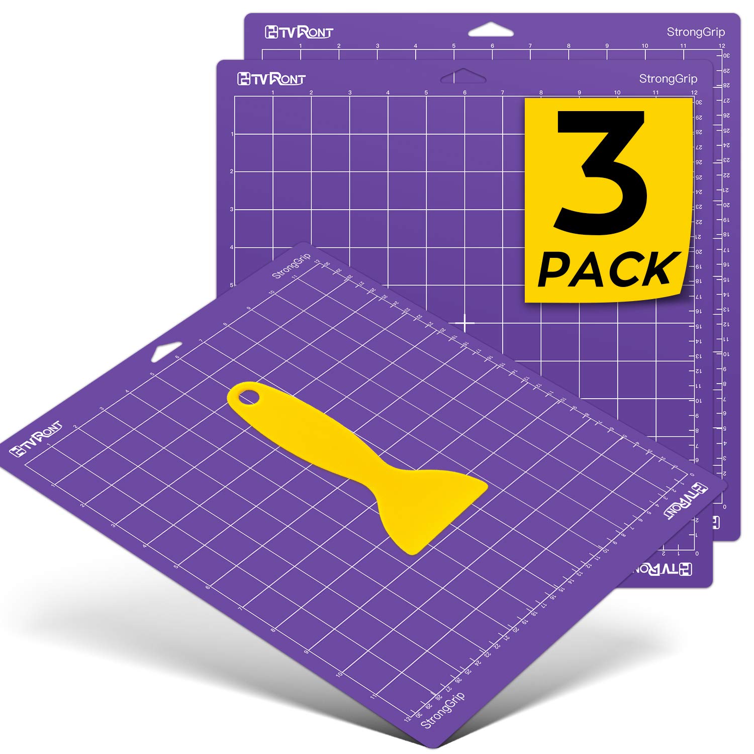 HTVRONT 3 Pack 12x12 Strong Grip Cutting Mats for Cricut Maker 3, Maker, Explore 3, Air 2, Air & One - High Adhesive Sticky Quilting Mats Replacement - Perfect for DIY Crafts, Vinyl Cutting, Scrapbooking & Paper Projects