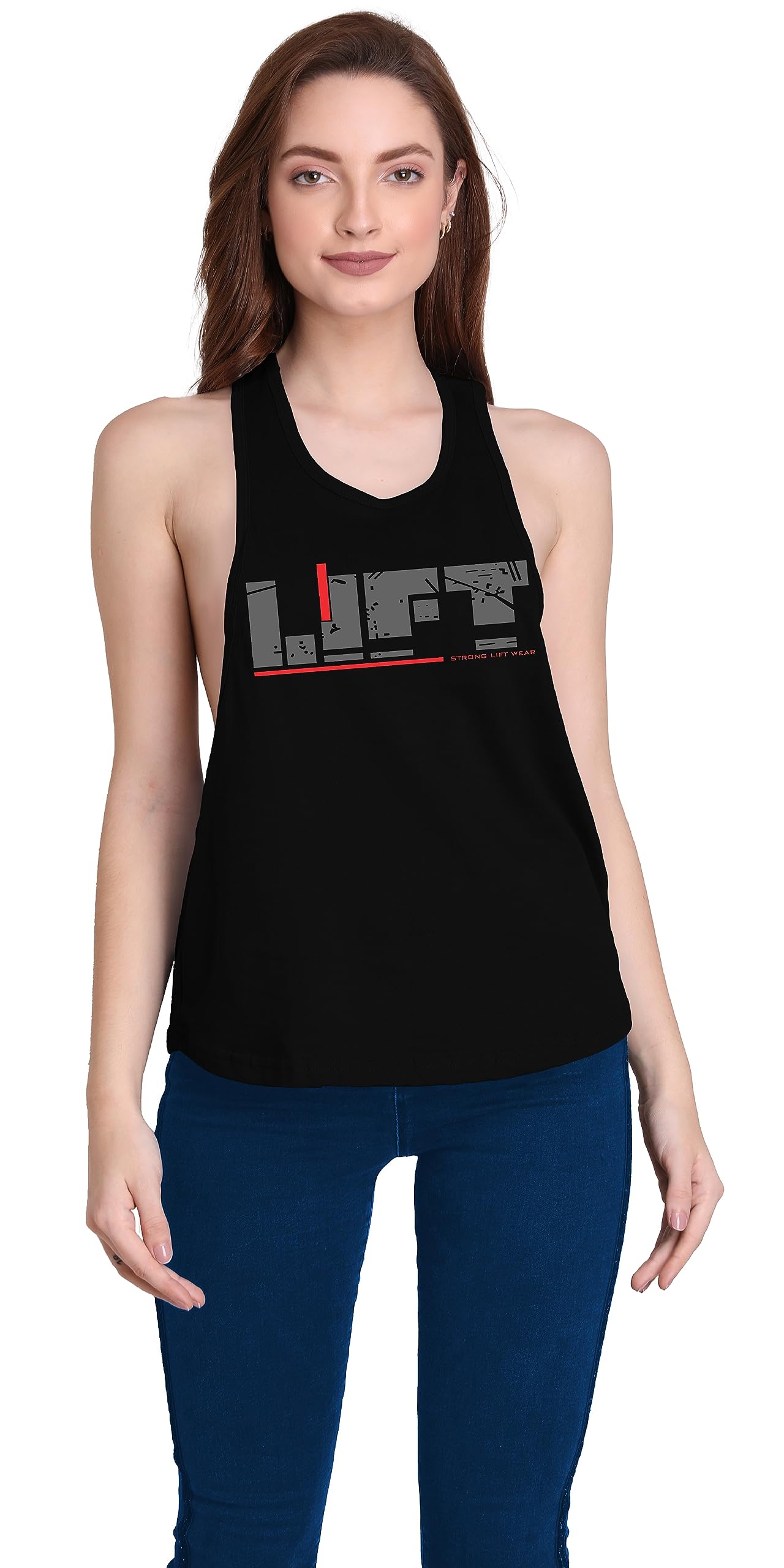 Women's Cotton Printed Sleeveless Racerback Yoga Tank Top - Loose Fit Workout Shirt for Yoga, Gym & Running | Breathable Athletic Wear for Women