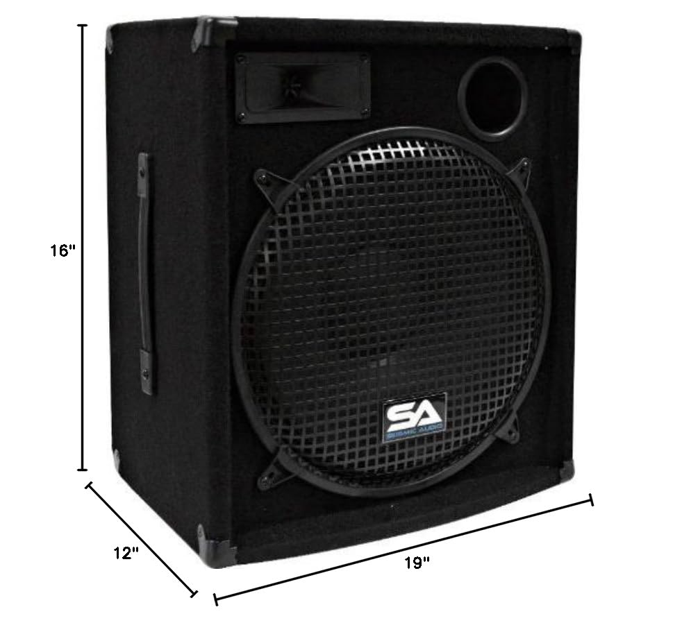 Seismic Audio 15 Inch PA DJ Speaker 300W Professional Audio System - Perfect for Live Music, DJ Performances, Karaoke Nights, Church Events, Weddings & Band Monitors