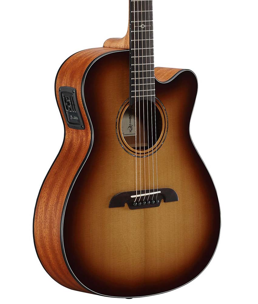 Alvarez AF60CESHB Artist OM/Folk Acoustic-Electric Guitar - Spruce Top, Mahogany Back & Sides, Shadowburst Finish | Perfect for Live Performances, Studio Recording & Home Practice
