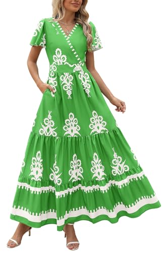Floral Green White