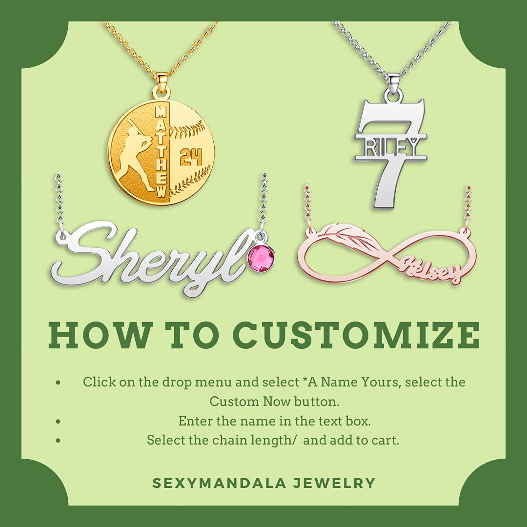 Personalized Name Necklace - Custom Engraved Gold & Sterling Silver Heart Pendant Jewelry for Women | Romantic Gift for Her, Birthday, Anniversary, Valentine's Day