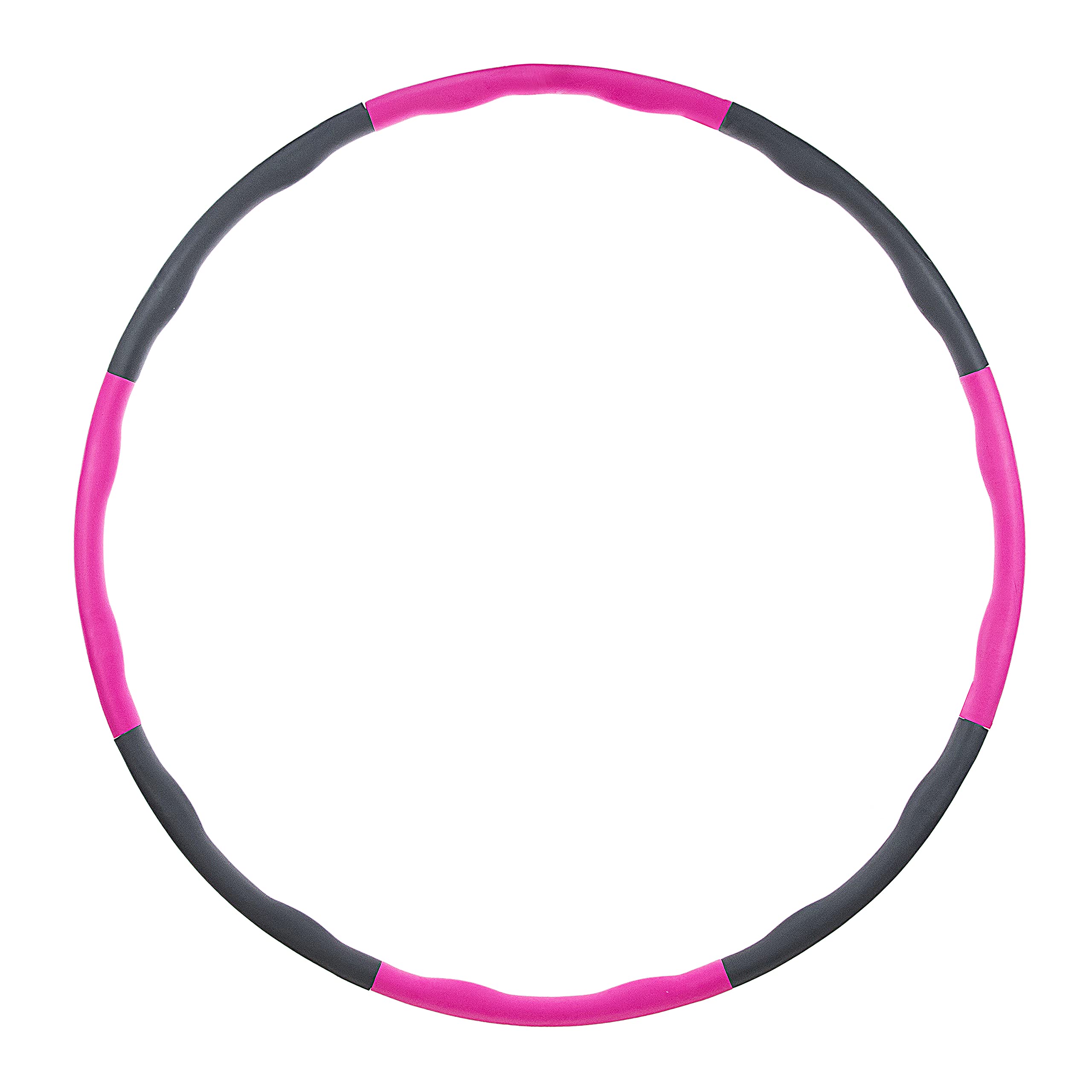 BOYU Weighted Exercise Hula Hoop - 2lb Fitness Hoop for Adults & Kids with Soft Padding & 8 Detachable Sections - Easy to Use Workout Equipment for Women & Men - Perfect for Home Gym, Weight Loss & Core Training (Pink)
