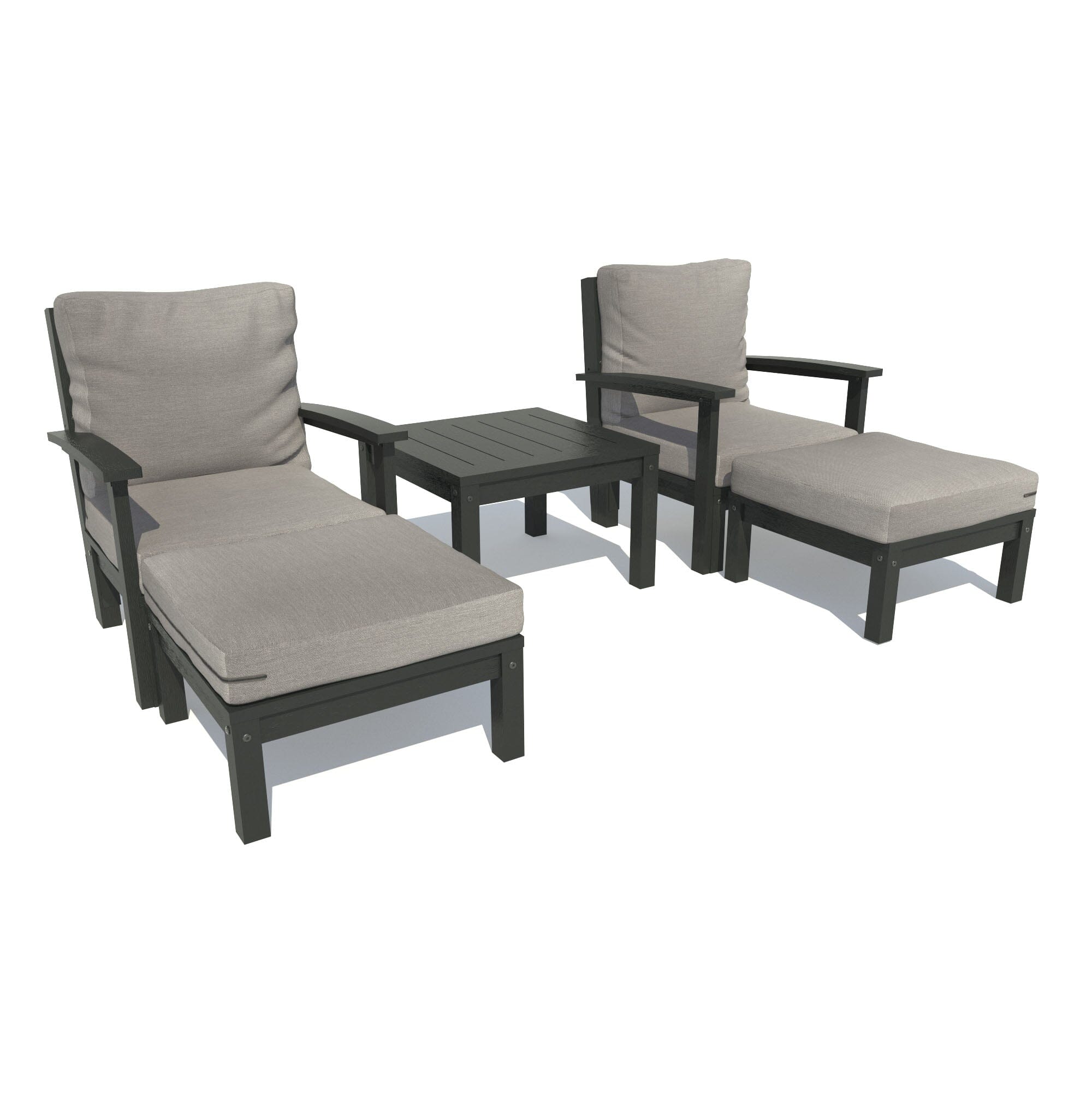 Custom Deep Seating Chaise Lounge Set with Side Table - Outdoor Patio Furniture for Garden, Poolside & Backyard Relaxation