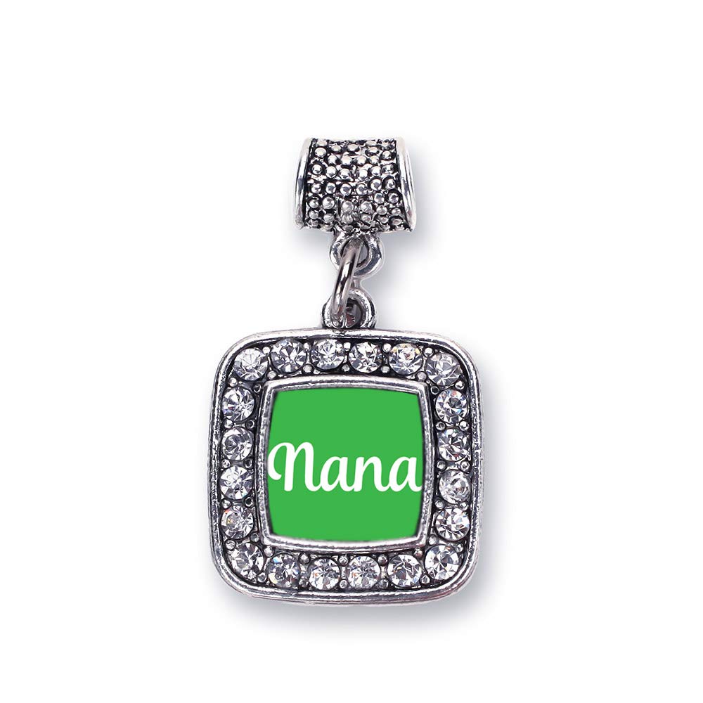 Inspired Silver - Sterling Silver Square Charm with Cubic Zirconia for Bracelet Making, Jewelry DIY & Gift Giving | Perfect for Pandora Style Bracelets, Necklace Pendants & Special Occasions