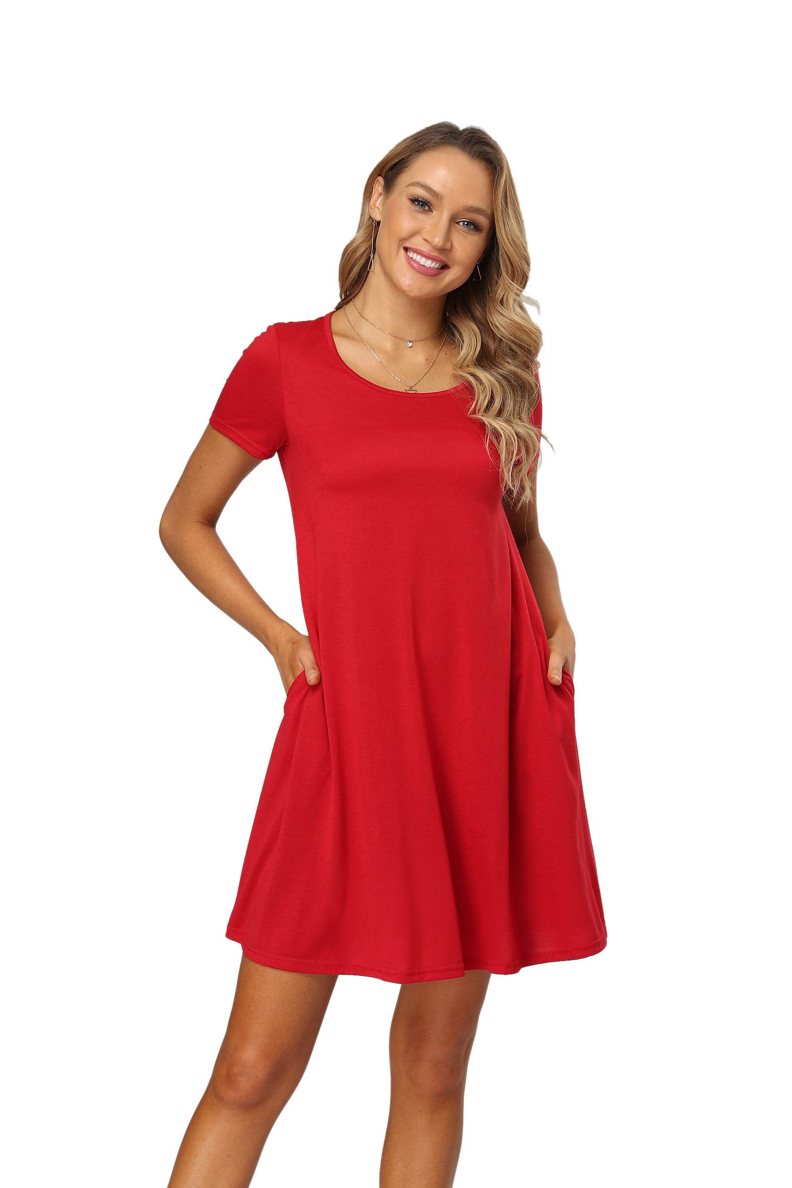 Qurvoo Women's Floral Summer Casual Dress - Sleeveless & Short Sleeve Options with Pockets | Perfect for Beach Outings, Picnics & Summer Vacations
