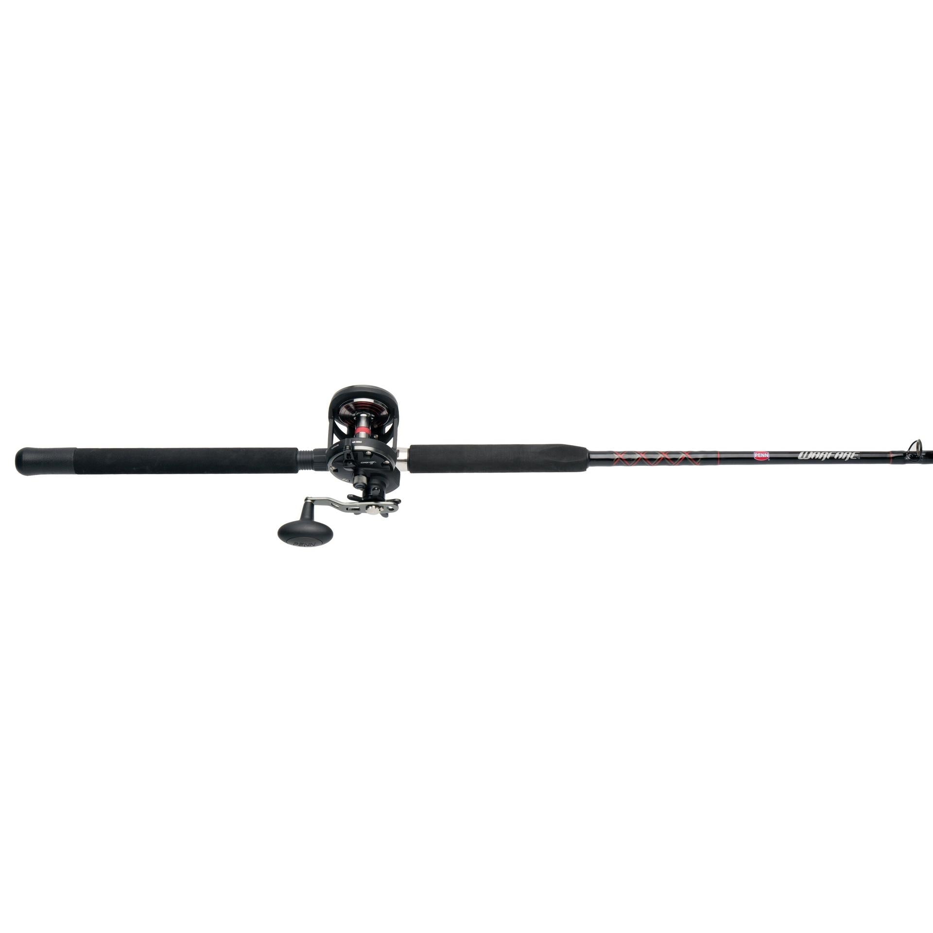 Warfare™ Star Drag Conventional Fishing Rod and Reel Combo - Saltwater & Freshwater Fishing Gear for Surf, Pier, and Boat Angling