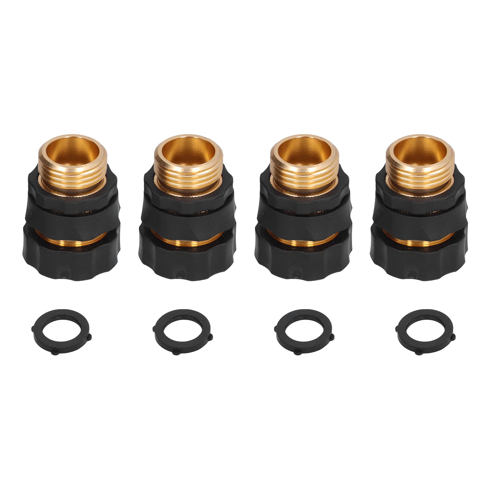 4Pcs Brass Garden Hose Quick Connector - High Hardness, Durable & Leak-Proof Male/Female Fittings for Reliable Water Connection | Perfect for Lawn Irrigation, Car Washing & Outdoor Cleaning