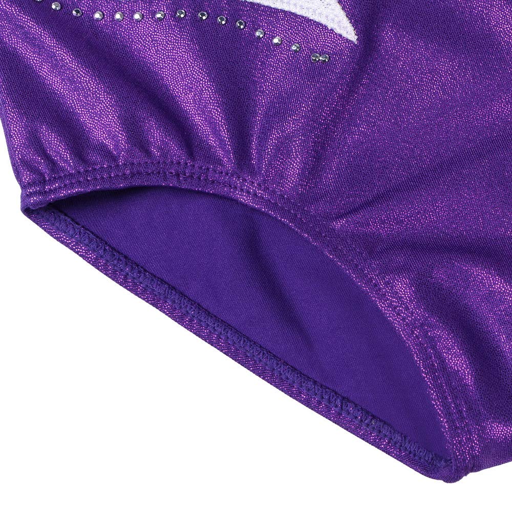 BAOHULU Girls Gymnastics Leotard - Sparkly Shiny Embroidery Dance Leotards for Kids & Children - Athletic Activewear for Ballet, Gymnastics, Cheerleading & Dance Competitions