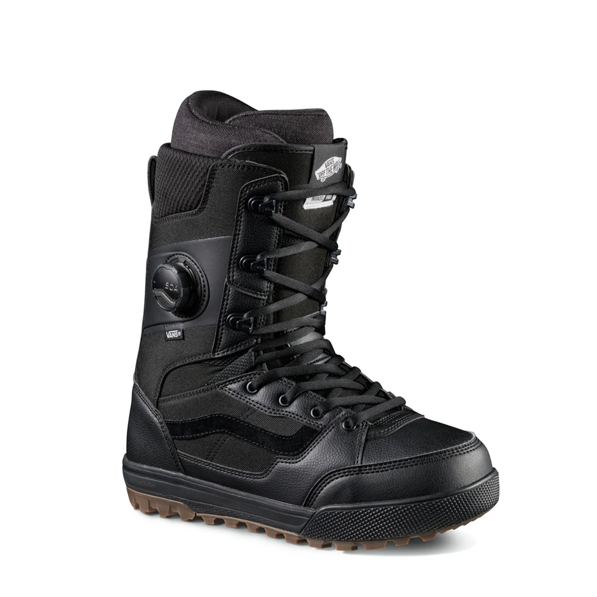 Vans 2025 Invado Pro Snowboard Boots - Black/Gum - Men's & Women's High-Performance Snowboarding Shoes for All-Mountain & Freestyle Riding