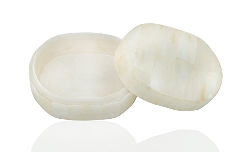White Oval Box 2 x 1.5 x 1 inches