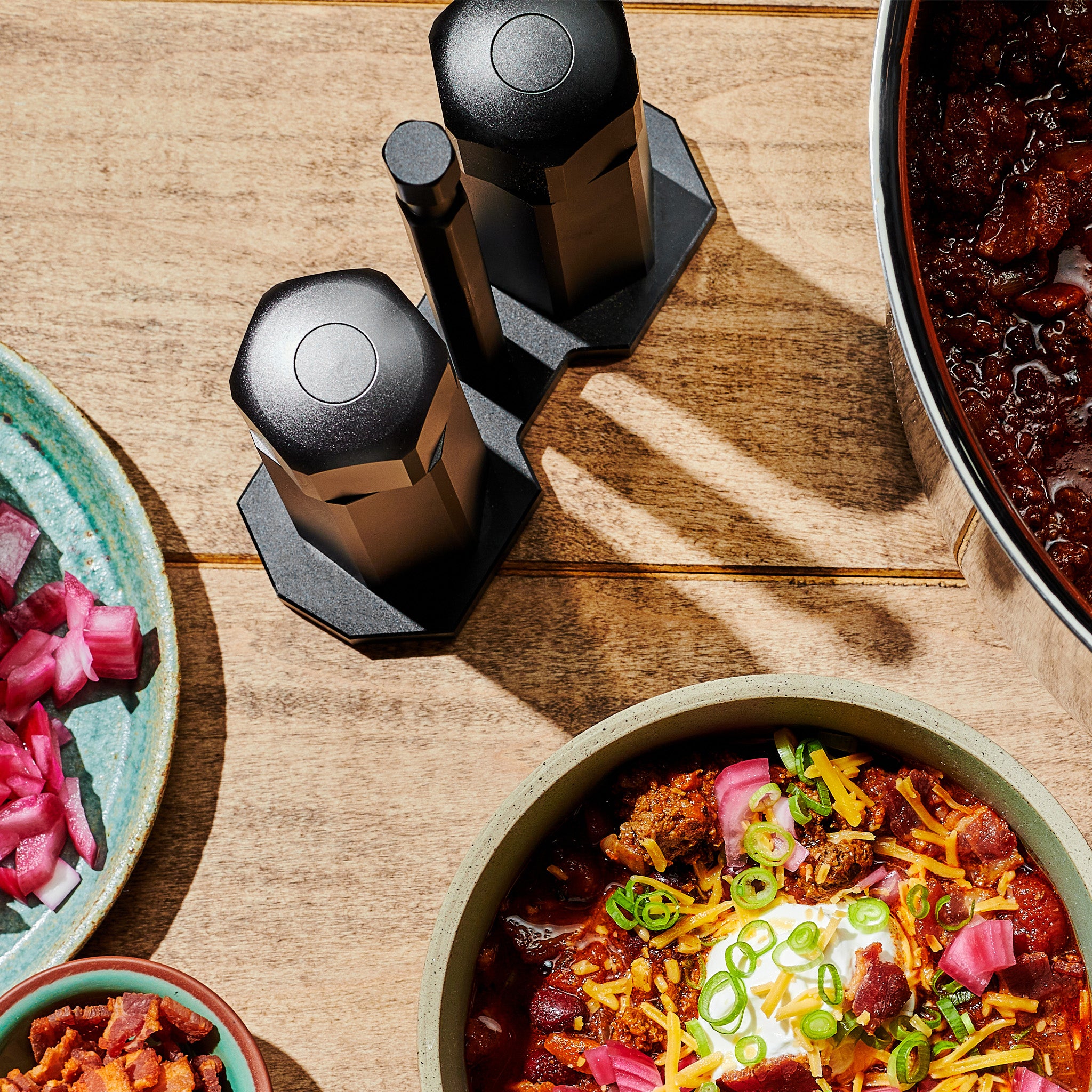 Premium HexMill Tabletop Salt and Pepper Grinder Set - Adjustable Coarseness, Stainless Steel - Perfect for Kitchen, Dining Table, and Outdoor Picnics