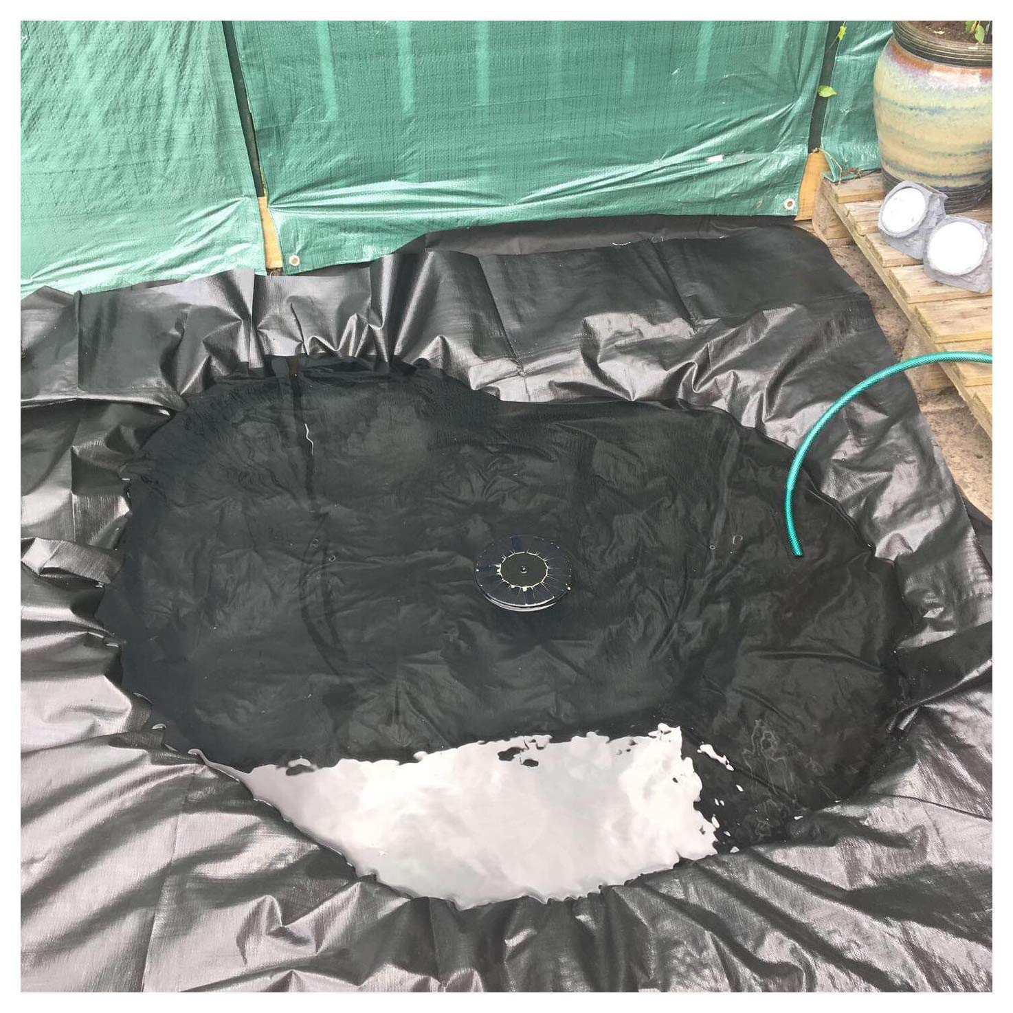 Durable PVC Pond Liner 6x8M (20x26ft) - Waterproof Fish Pond Liner for Ponds, Streams, Fountains & Water Gardens - Heavy Duty Patio Landscaping & Pool Liner - 40S Black Color - Perfect for Outdoor Water Features & DIY Garden Projects