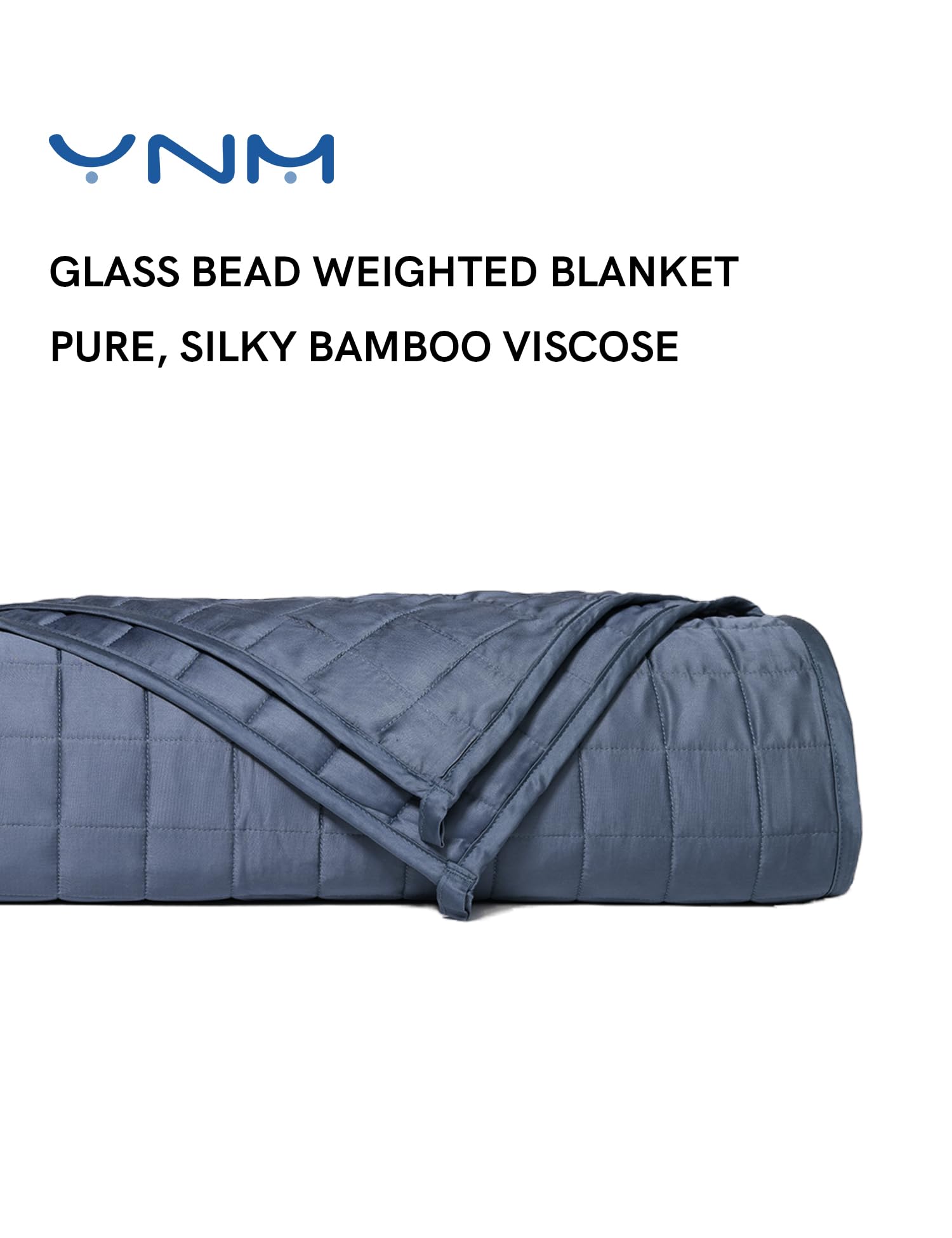 YnM Exclusive Cooling Weighted Blanket - 20lbs Heavy Blanket for Adults (60x80 Inches, Blue Grey) - Ideal for Queen/King Size Beds - Perfect for Stress Relief, Anxiety & Better Sleep - Great for Home, Office & Travel Use