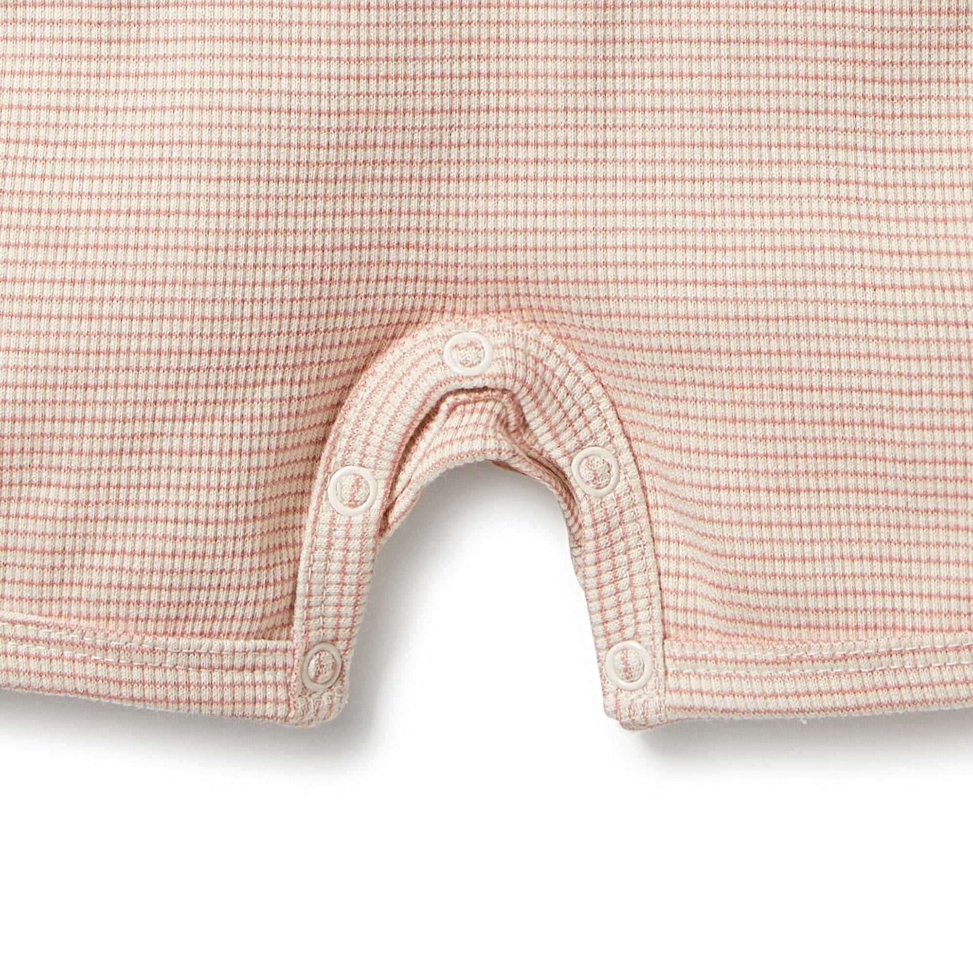 Organic Cotton Striped Rib Henley Baby Grow Suit - Soft & Breathable One-Piece for Newborns & Infants - Perfect for Playtime, Sleep & Everyday Comfort