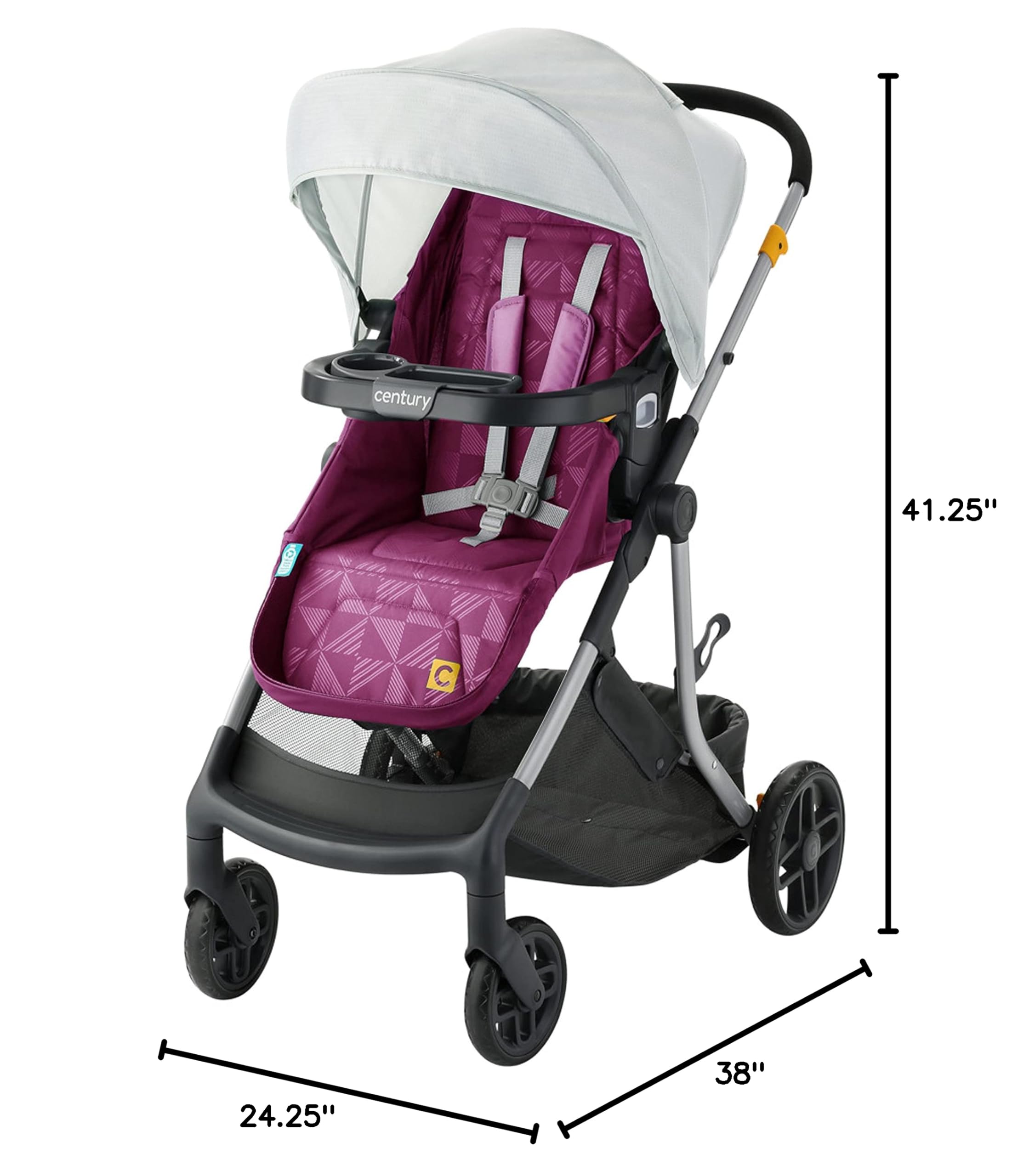 Century Modular Stroller - Lightweight, Adjustable Baby Stroller for Travel & Everyday Use | Perfect for Shopping, Walks & Outdoor Adventures