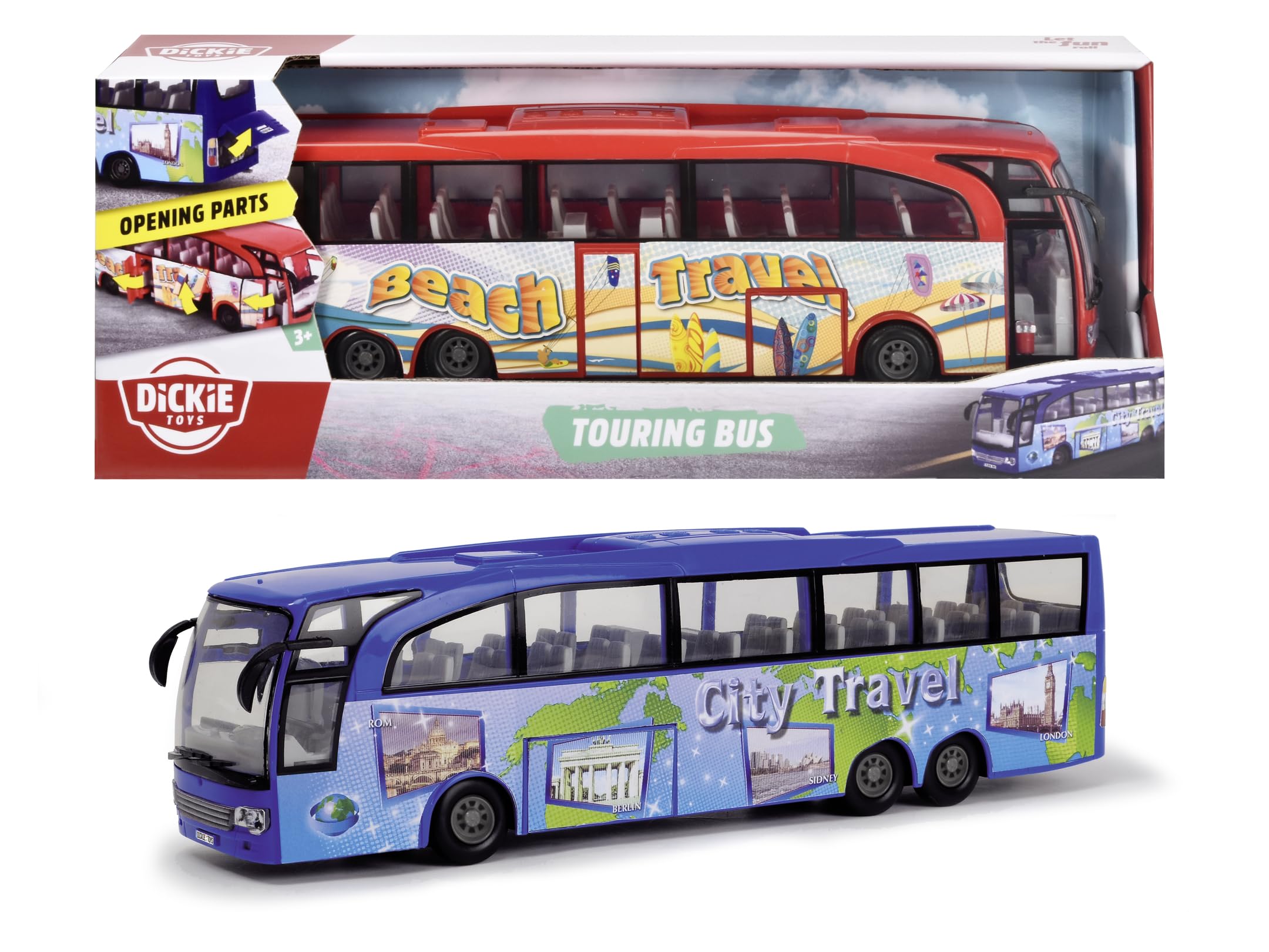 Dickie Toys Touring Bus - Large Yellow School Bus Toy for Kids with Lights & Sounds | Perfect for Pretend Play, Birthday Gifts & Early Learning Scenes
