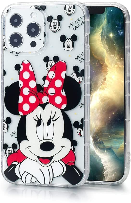 **iPhone 11 Pro Max Case - Clear Mickey & Minnie Mouse Cute Cartoon TPU Protective Cover | Ultra Thin Slim Transparent Design for Teenagers, Kids, Women & Girls | Perfect for Everyday Use, Gifts & Disney Fans (Red, 6.5