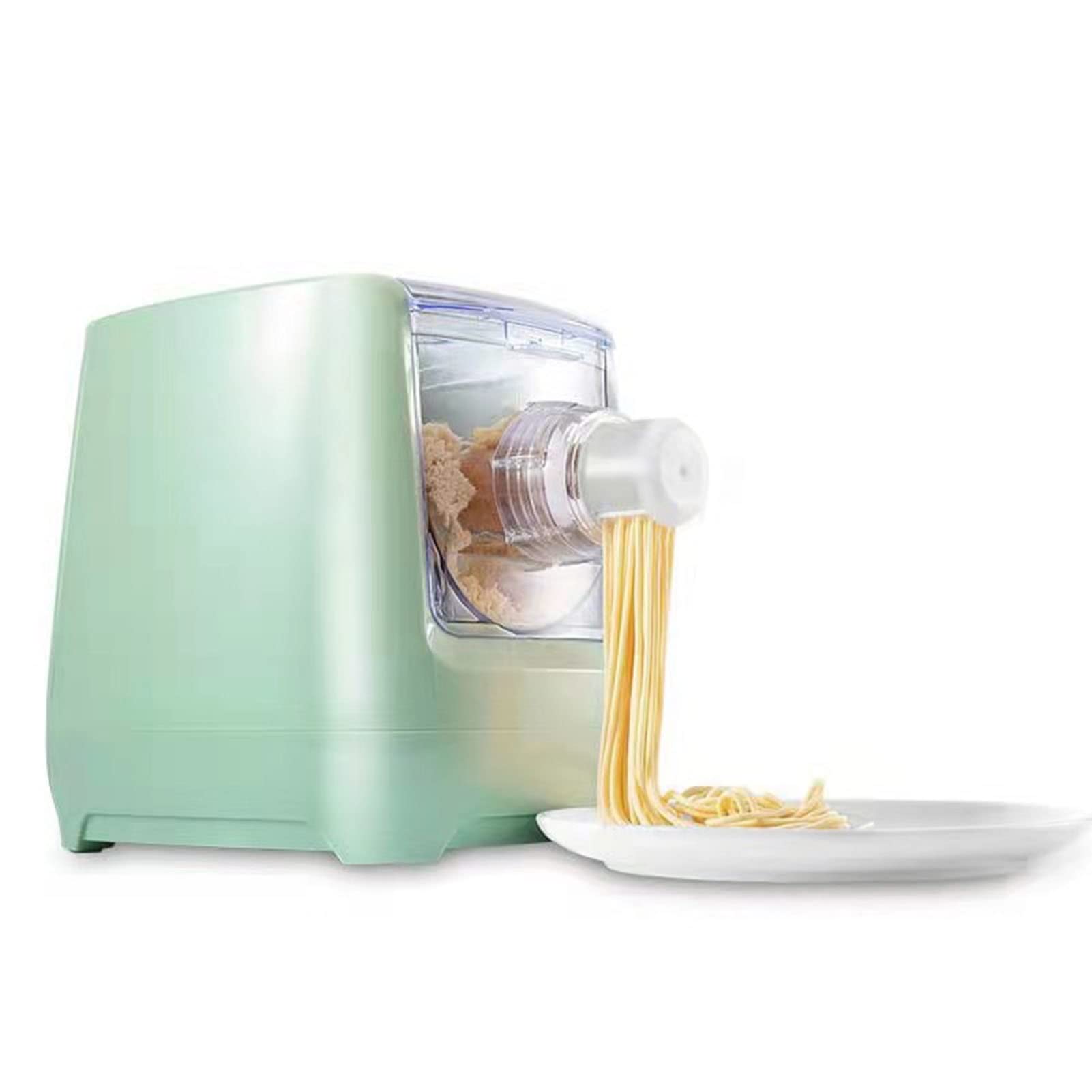 Electric Pasta Maker Machine - Automatic 2-in-1 Noodle & Dough Kneader with 14 Shape Discs for Spaghetti, Fettuccine, Penne | Perfect for Italian Cuisine, Homemade Pasta & Dumpling Wrappers (Green)