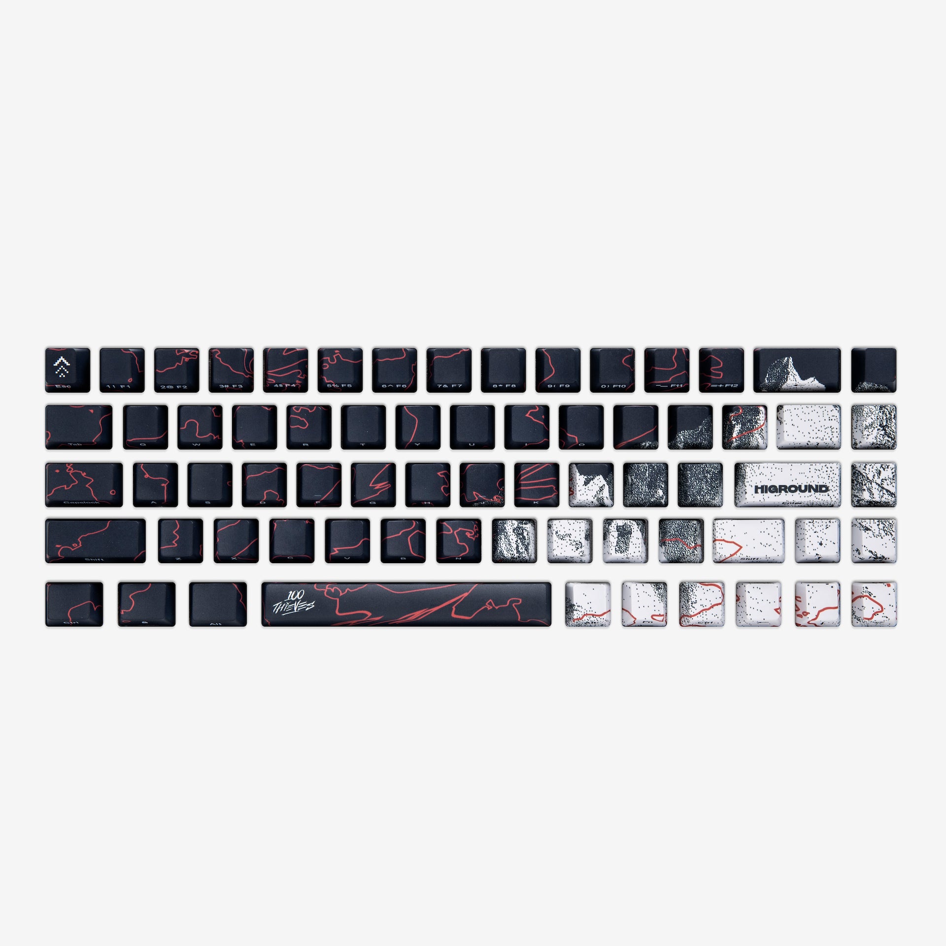 100 Thieves x Higround Custom Keycaps - Mechanical Gaming Keyboard Keycap Set for PC, Mac - Perfect for Esports, Streaming & Typing