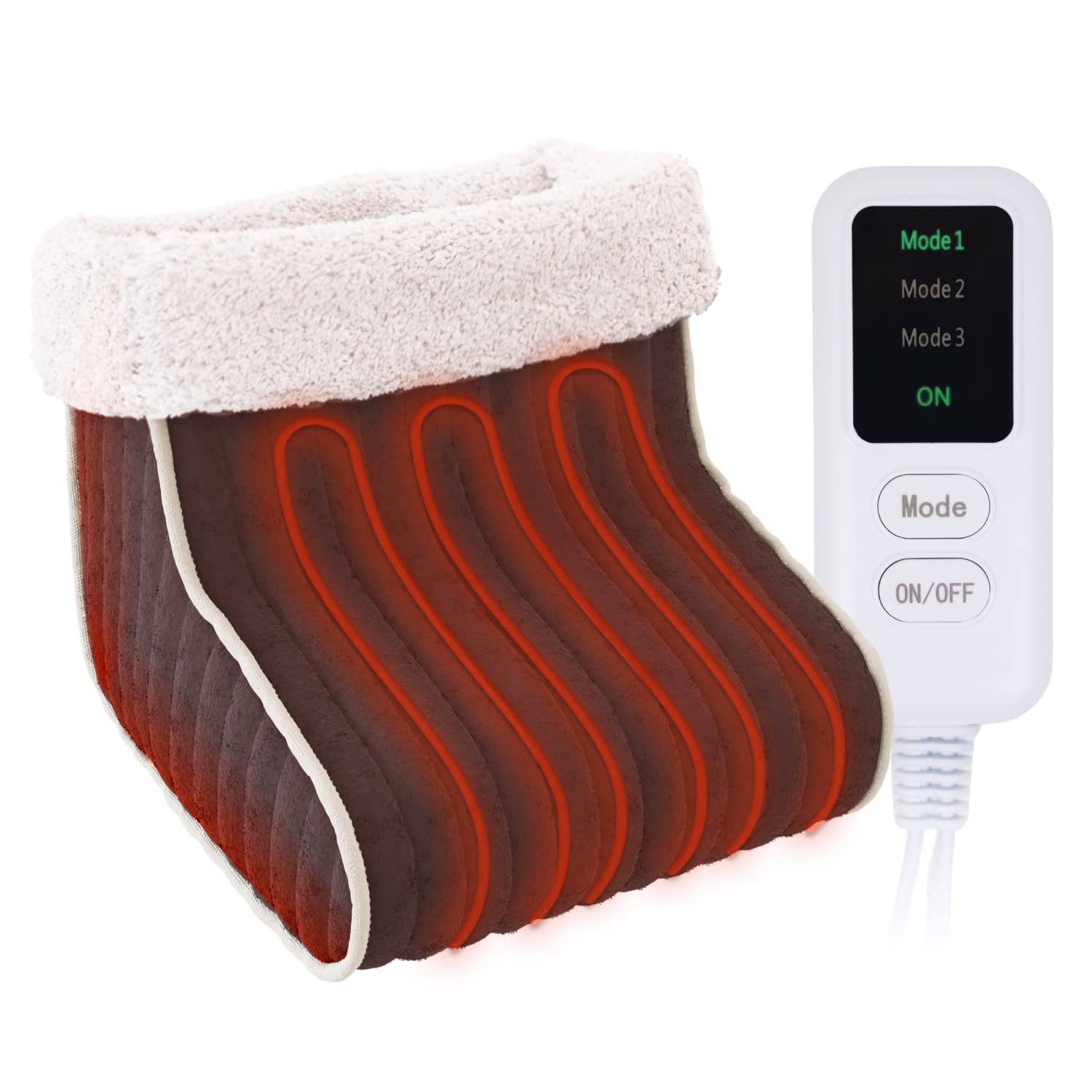 UGI Electric Foot Warmer with 3 Heat Settings & Auto Shut-Off - Adjustable for Any Foot Size, Machine Washable Heated Boots & Warming Slippers - Ideal for Women, Men & Elderly - Cozy Heated Foot Warmer Pad for Home, Office & Winter Use - EcoSapiens