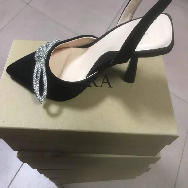 Blue Women's Mueller Pointed Toe Bow Heeled Sandals - Sexy Summer Fashion High Heels for Women | Perfect for Weddings, Parties & Date Nights