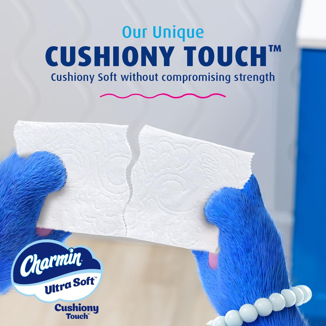 Charmin Ultra Soft Cushiony Touch Toilet Paper - 30 Family Mega Rolls (Equivalent to 153 Regular Rolls) | Premium Bathroom Tissue for Home & Office Use | Gentle & Strong for Everyday Comfort