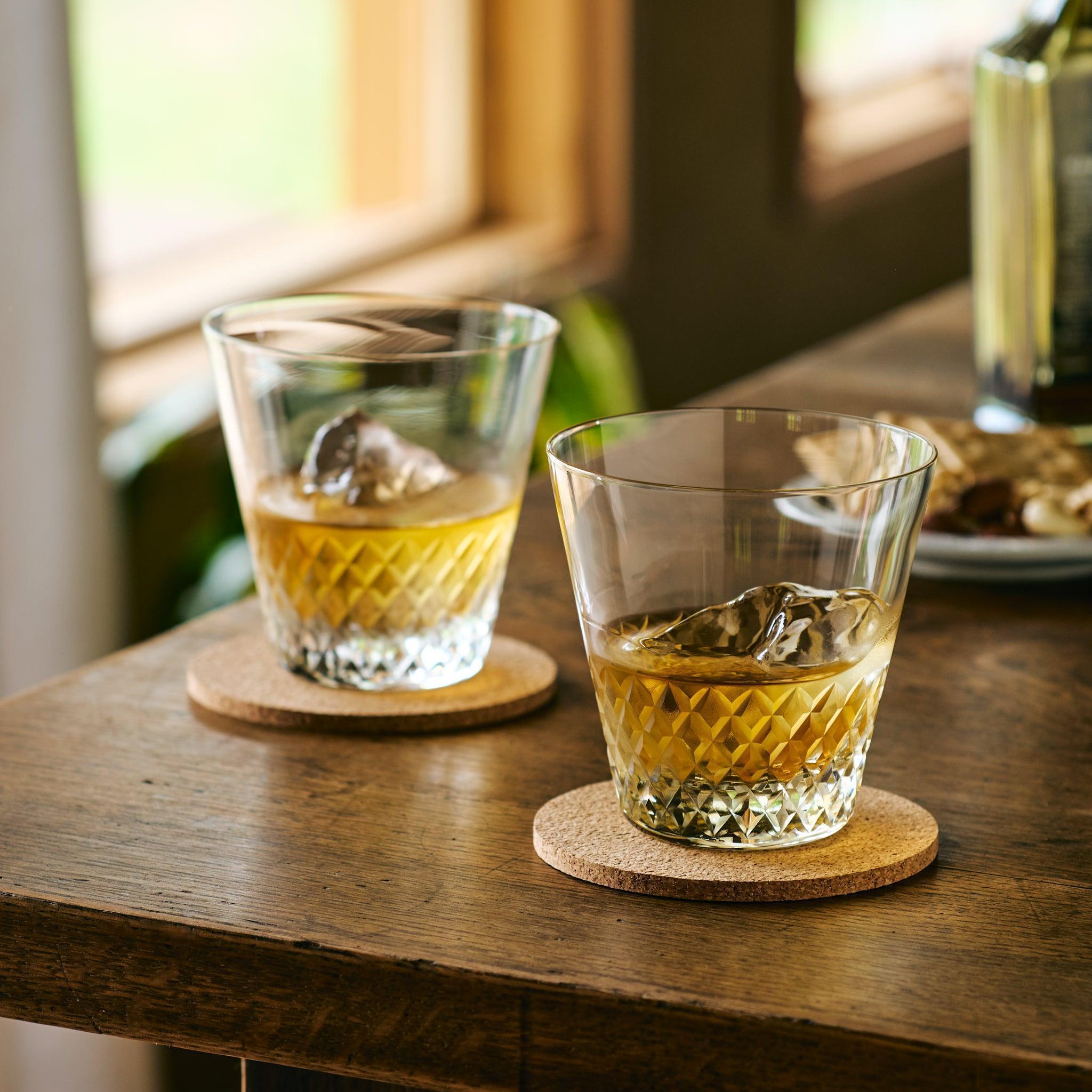 Vintage Style Rocks Glasses - Set of 4 Old Fashioned Whiskey Glasses for Bourbon, Scotch & Cocktails - Perfect for Home Bar, Gifts & Entertaining