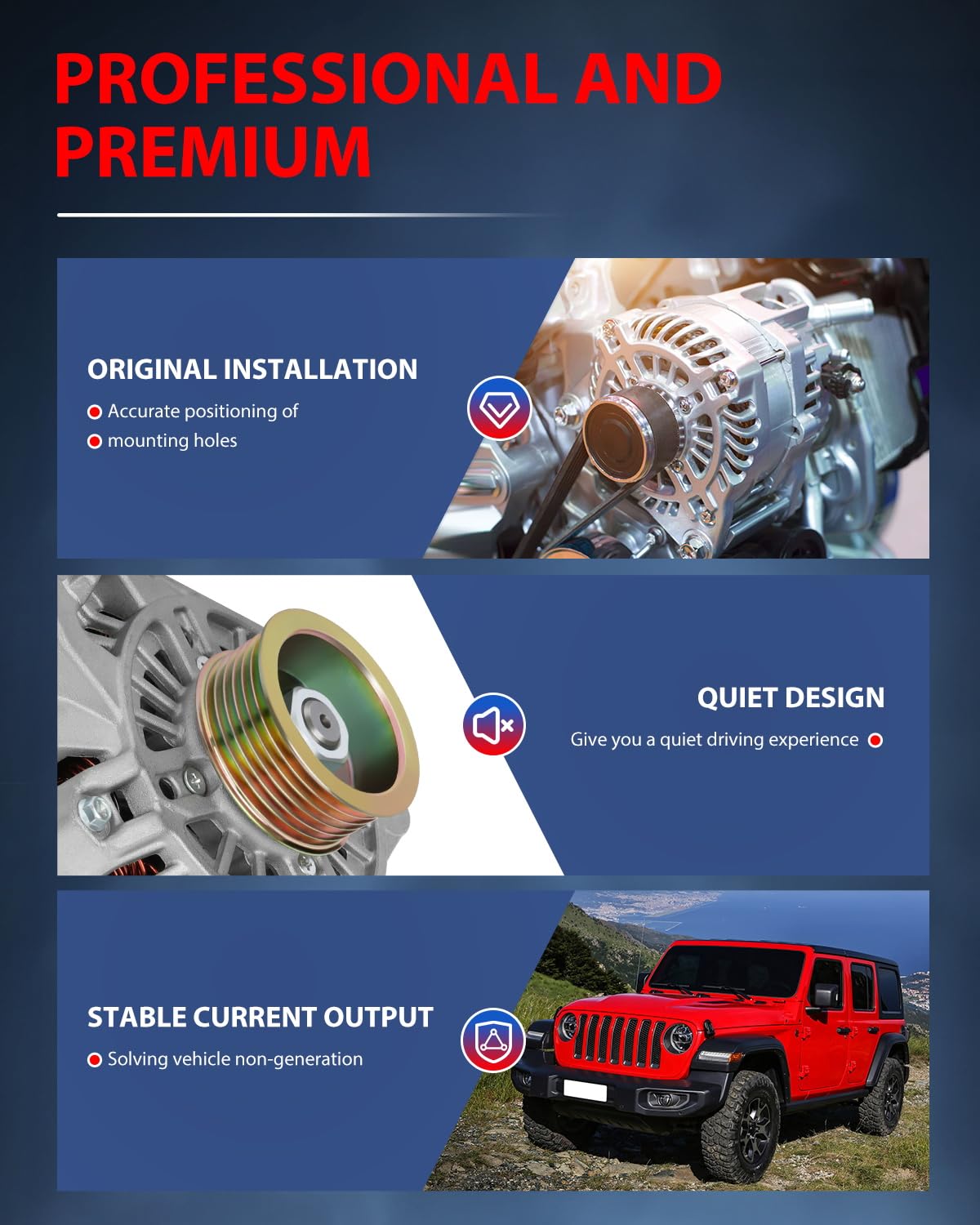 High Performance Alternator Compatible with 2000 Chrysler Grand Voyager, 1996-2000 Chrysler Town & Country, 2000 Chrysler Voyager, 1996-2000 Dodge Caravan & Grand Caravan - Reliable Power Supply for Smooth Driving & Long Road Trips