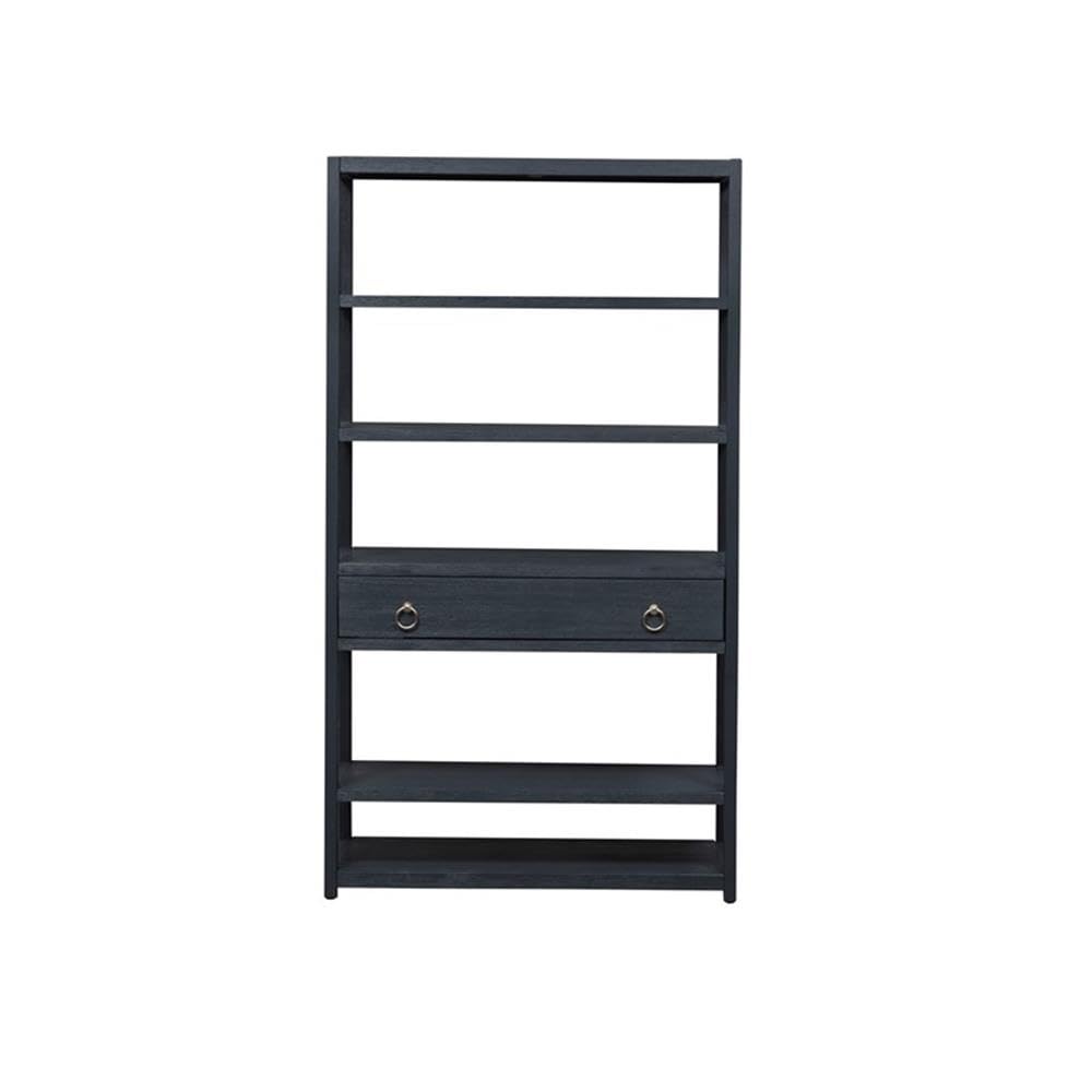 Liberty Furniture INDUSTRIES Midnight Black Accent Bookcase - Modern Industrial Style Bookshelf for Living Room, Bedroom & Office Storage