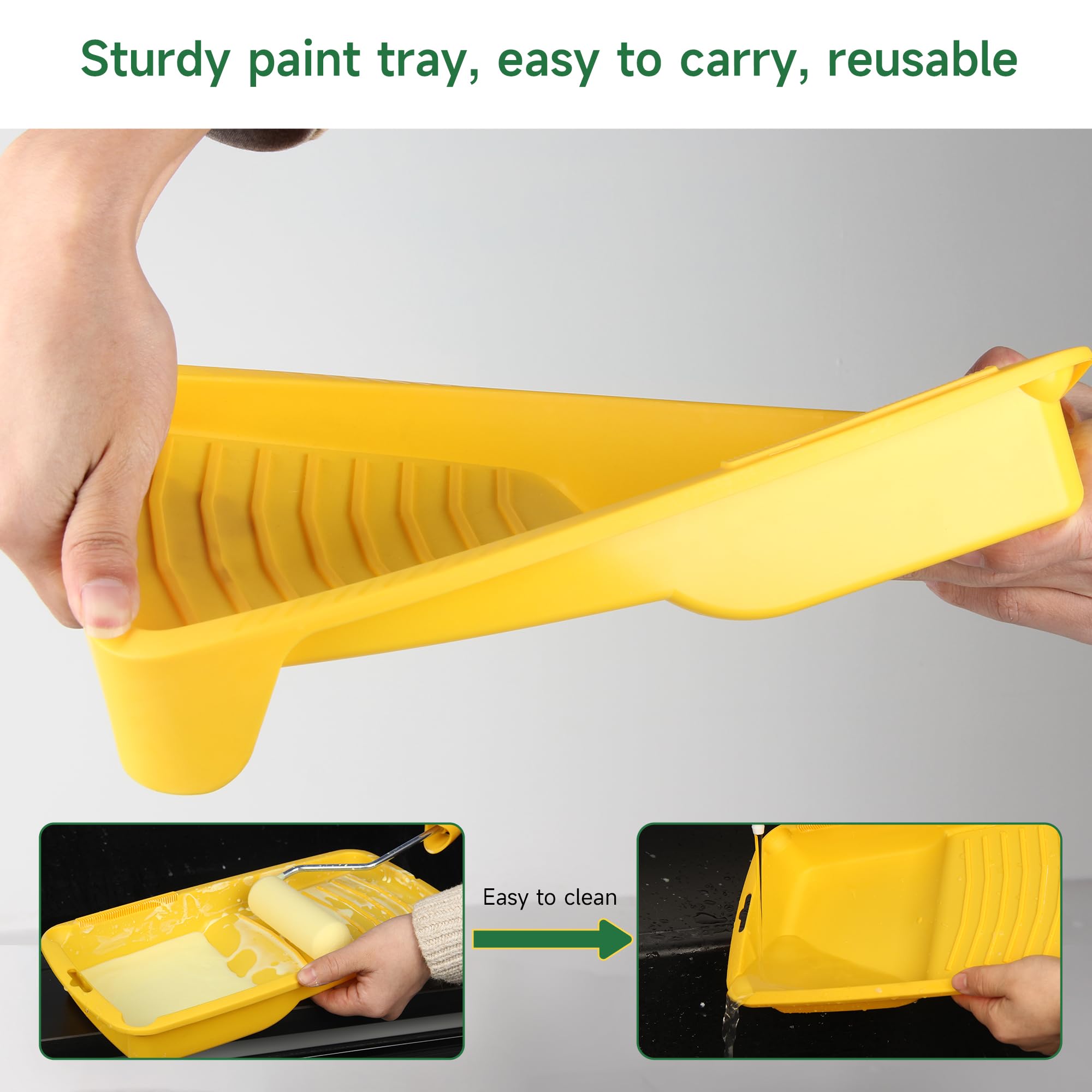 VOOMEY 4 Inch Mini Paint Roller Kit - Small Paint Roller with Frame & Tray for Furniture, Cabinets, Walls & DIY Projects - Perfect for Home Repair, Crafting & Delicate Painting Tasks