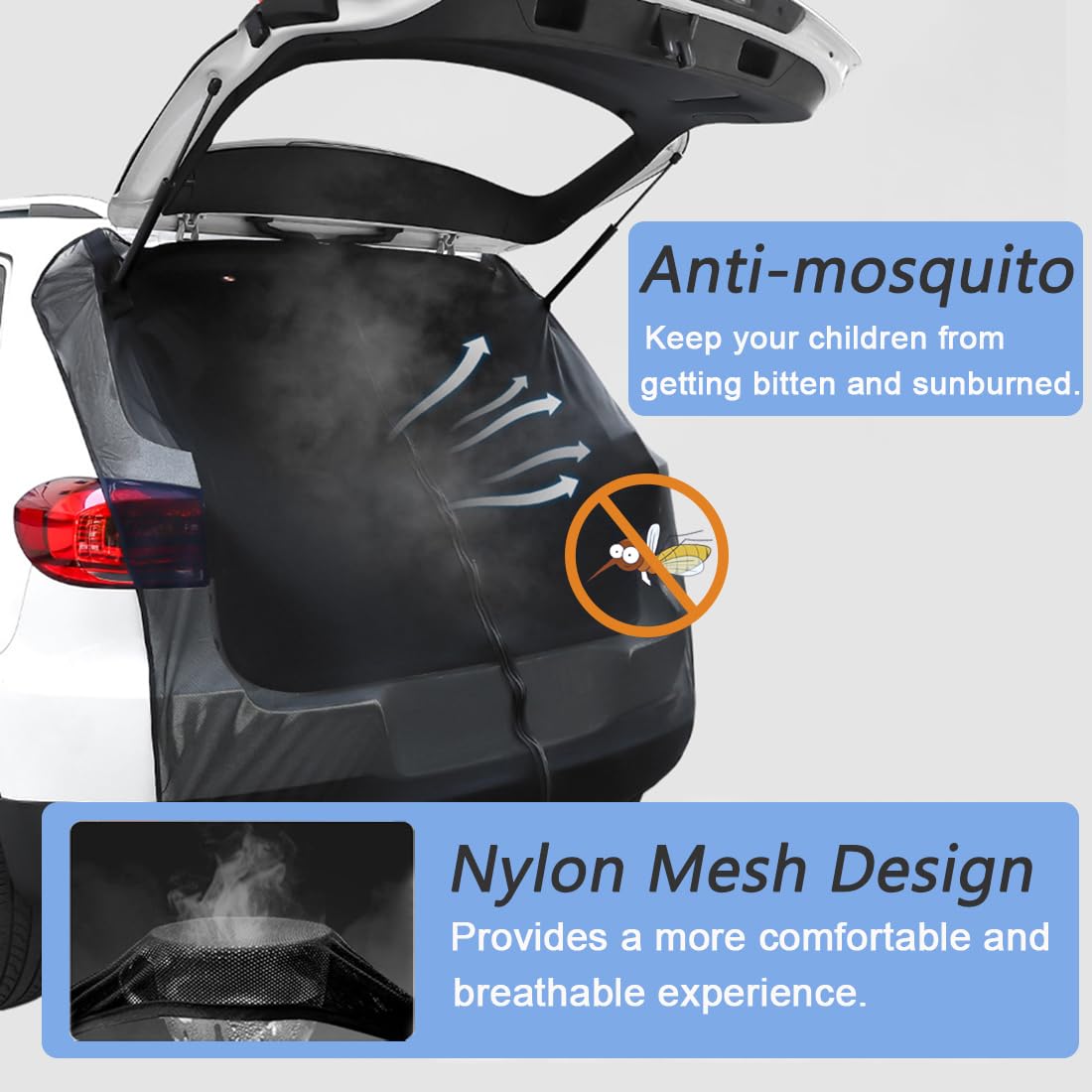 SUV MPV Car Tailgate Mosquito Net - Magnetic Mesh Screen for Car Camping, Tailgate Tent Accessories, Perfect for Outdoor Adventures and Road Trips