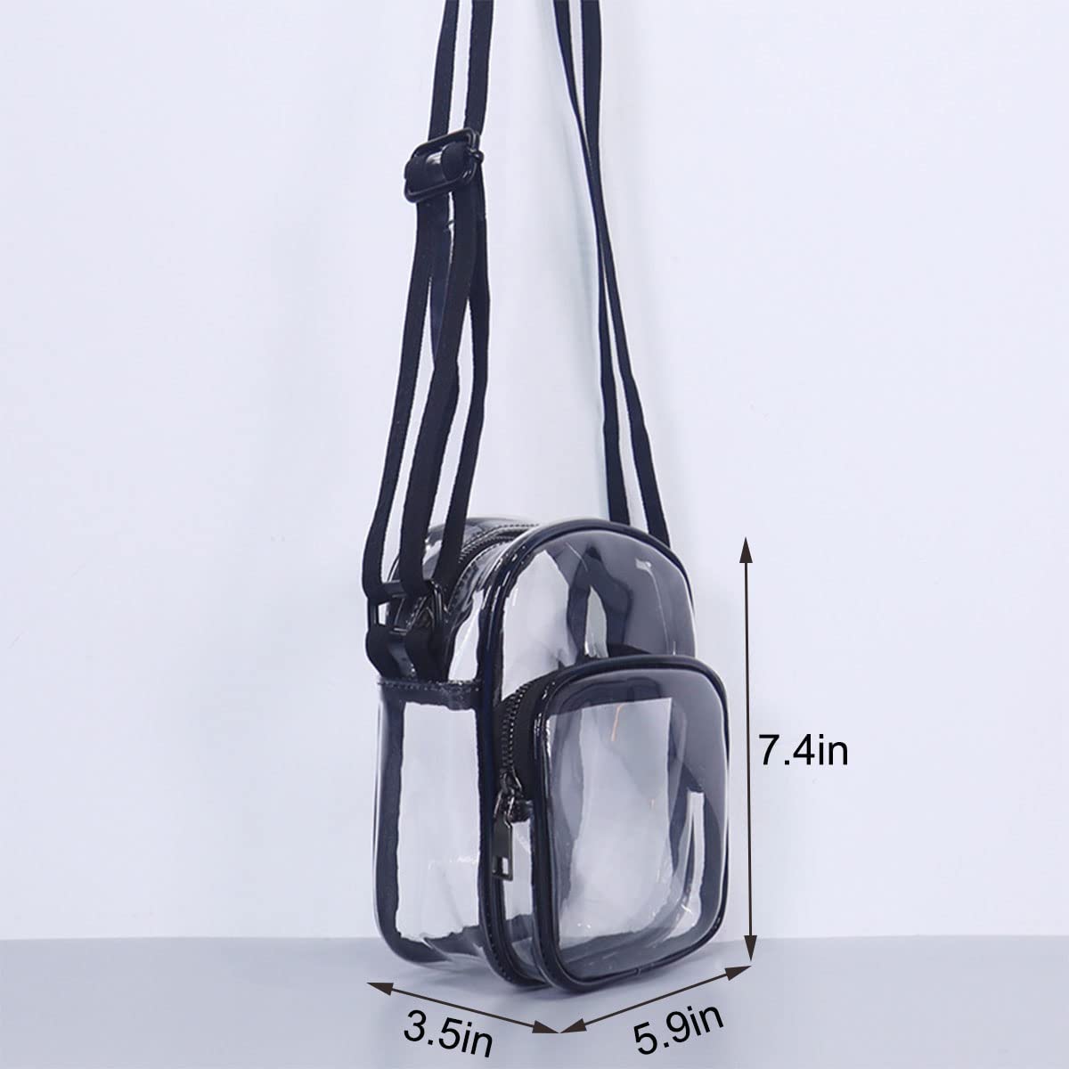 Clear Mini Messenger Bag for Men & Women - Transparent PVC Shoulder Bag Crossbody Satchel - Perfect for Travel, Work & Everyday Use