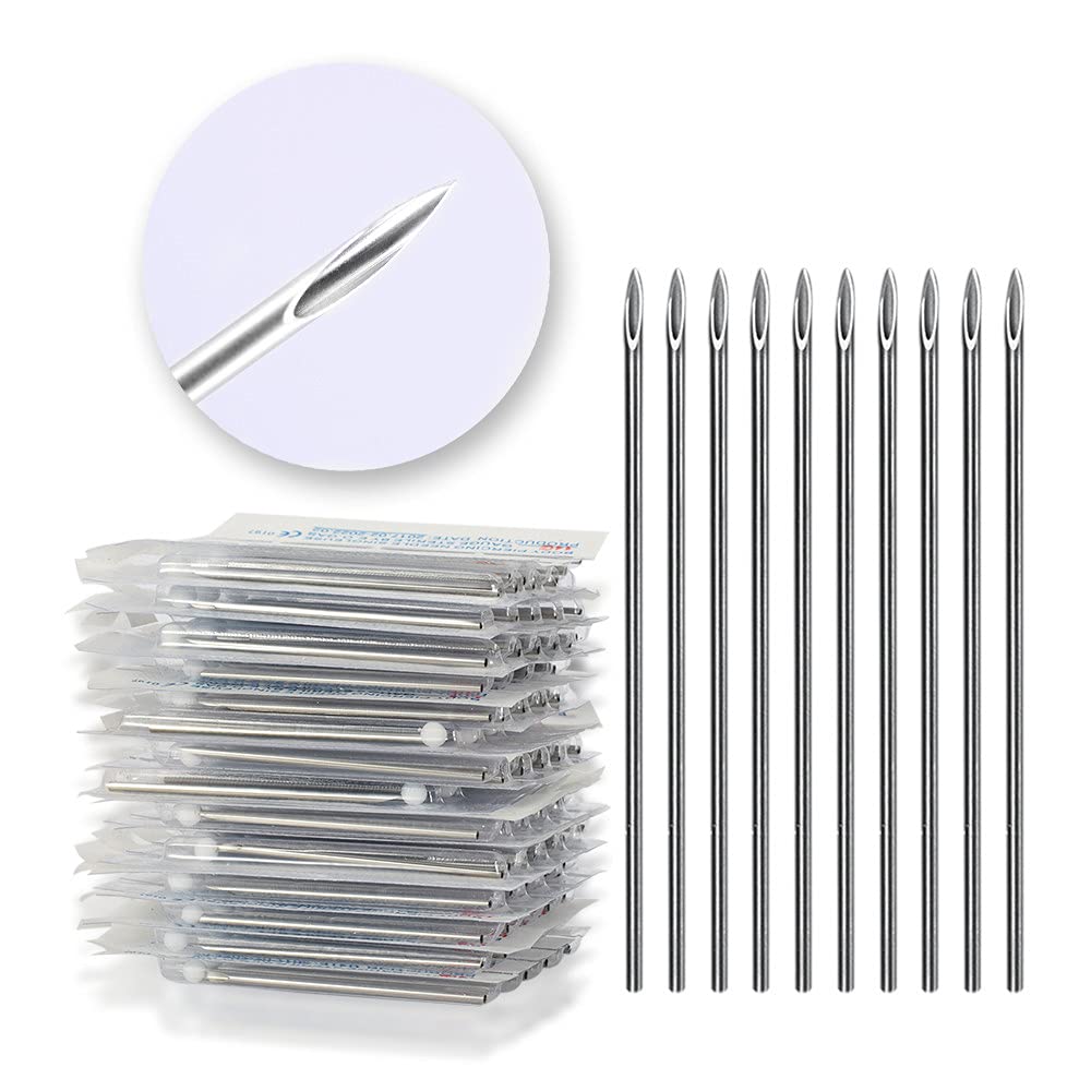 100pcs 18G Sterile Steel Body Piercing Needles - Professional Ear, Nose, Navel & Nipple Piercing Kit for Tattoo & Makeup Artists | Safe for Salon, Studio & Home Use