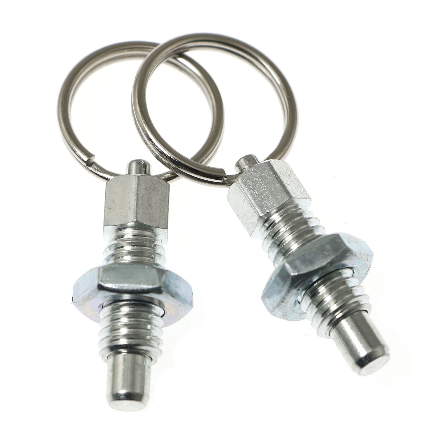 M6 Thread Spring Plunger with Pull Ring - 1pc Galvanized Steel Hand-Retractable Index Plunger (12mm Thread Length) - Perfect for CNC Machinery, Industrial Equipment & DIY Projects