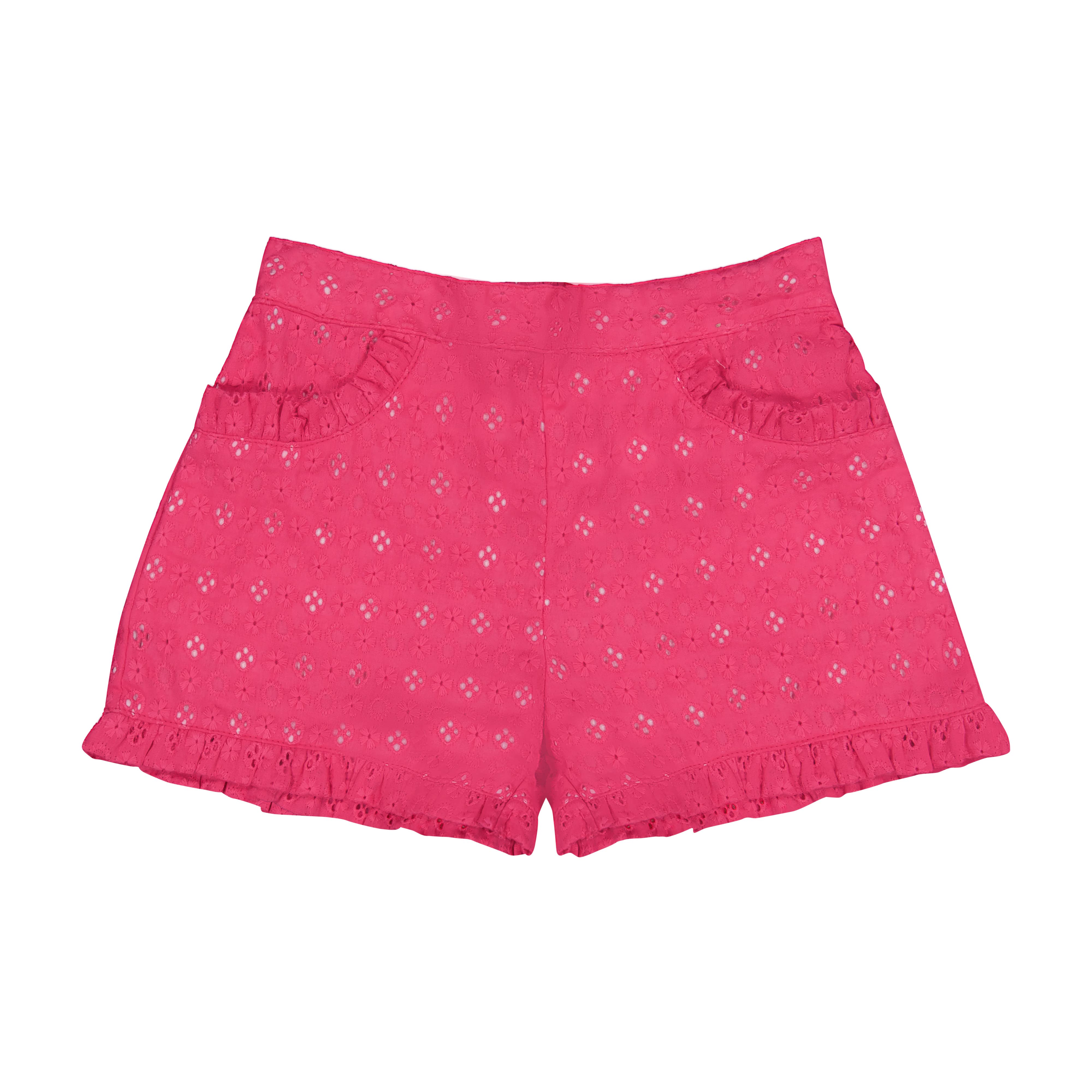 Phoebe Pocket Shorts for Women - Pink Eyelet Lace Casual Summer Shorts | Perfect for Beach, Vacation, and Everyday Wear
