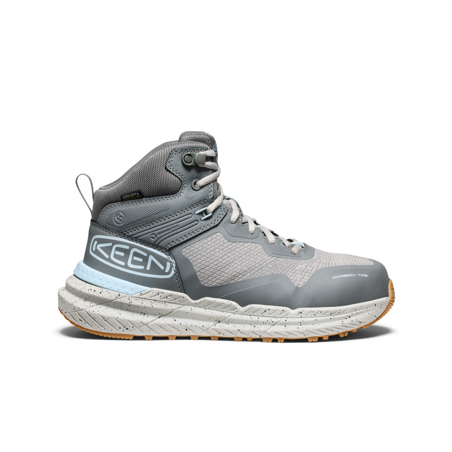 Women's Synchro Waterproof Work Boot with Carbon Toe - Steel Grey/Gum | Slip-Resistant Safety Shoes for Construction, Warehouse & Outdoor Work