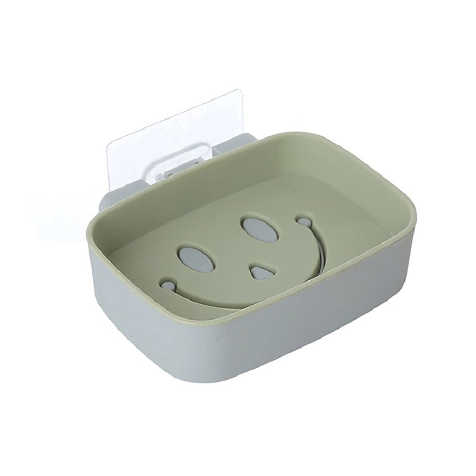 SHKI Wall Mounted Soap Holder - Drainable Soap Dish & Sponge Storage Rack for Bathroom & Kitchen Organizer | Green | Perfect for Showers, Sinks & Countertops