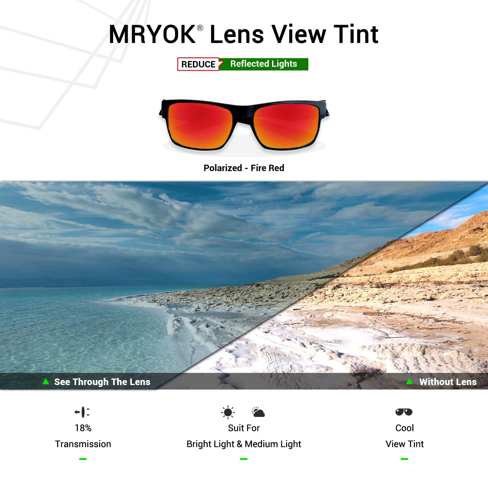 Mrryok Polarized Replacement Lenses for Oakley Frogskins LX OO2043 - Fire Red Sunglass Lenses for Outdoor Sports & Driving