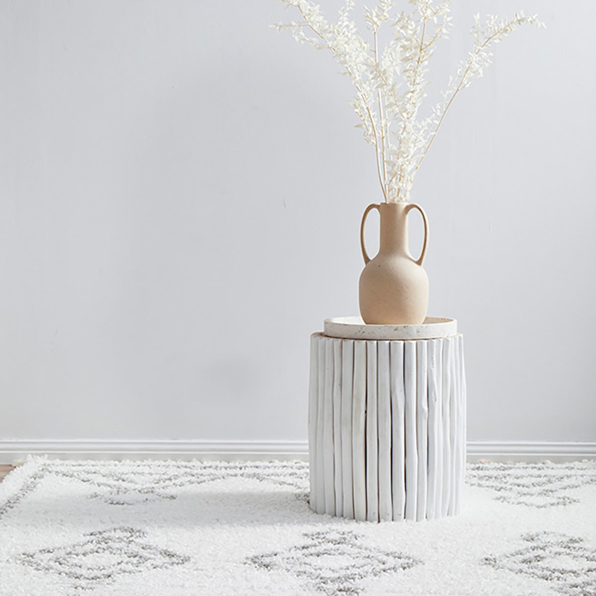 Casablanca Temara White Area Rug - Soft Moroccan Boho Chic Living Room Carpet - Perfect for Bedroom, Dorm & Home Decor