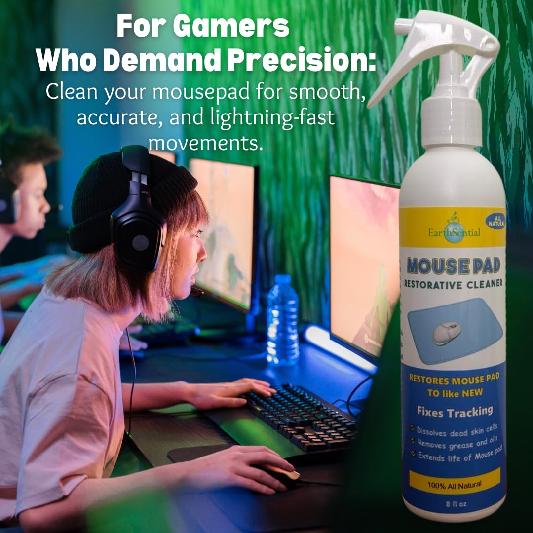 Mouse Pad Restorative Cleaner - Deep Cleaning Solution for Gaming & Office Mouse Pads | Removes Dirt, Stains & Odors | Perfect for Gamers, Professionals & Home Use