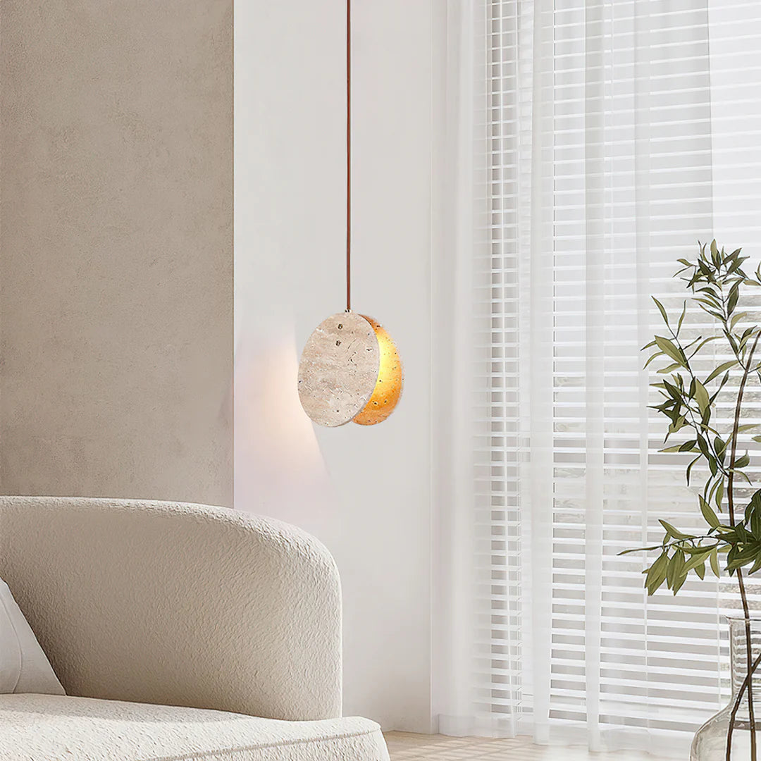 Modern Round Pendant Lamp - Elegant Hanging Ceiling Light Fixture for Living Room, Bedroom & Dining Room | Dimmable LED Lighting for Home Decor & Interior Design