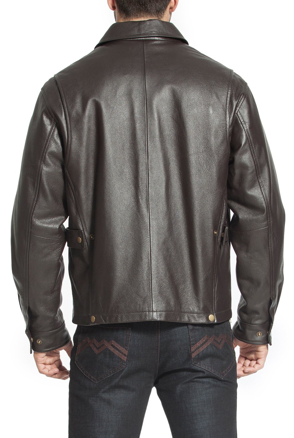 BGSD Men's Greg Open Bottom Zip Front Leather Jacket - Genuine Biker Jacket for Motorcycle Riding (Available in Tall & Regular Sizes) | Perfect for Casual Outfits, Night Out & Winter Fashion