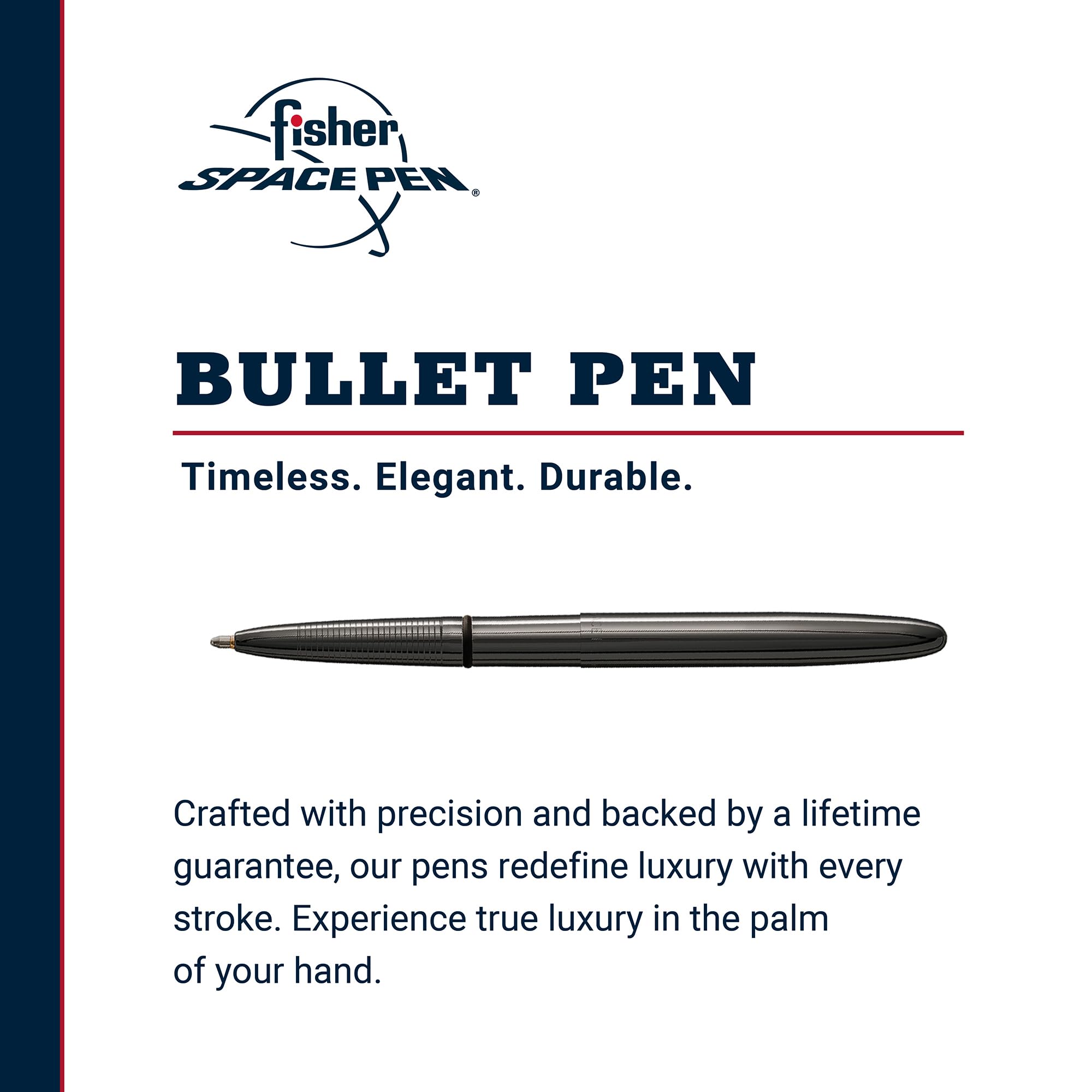 Fisher Space Pen Dark Matter Black Titanium Nitride Bullet Pen - Premium Brass Ballpoint Pen with Black Ink in Gift Box | Perfect for Everyday Carry, Outdoor Adventures & Executive Gifts