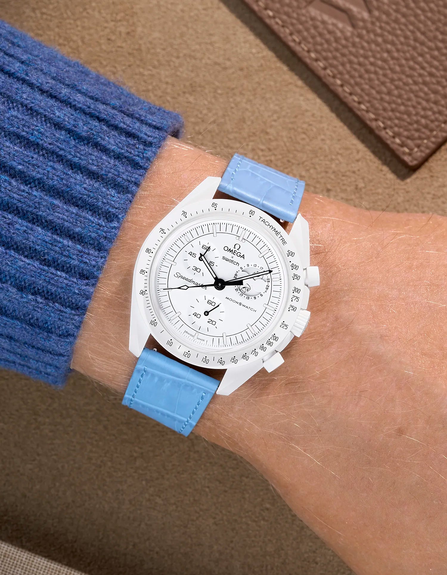 Omega X Swatch Mission to the Moonphase Full Moon Genuine Leather Watch Straps - Replacement Band for Moon Watch - Perfect for Dress Watches, Casual Wear & Space-Themed Collections